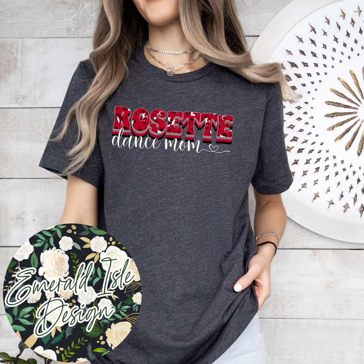 Le Rose Dance Academy/Rosebud Dance Mom/Rosette Dance Mom Leopard Heart Design