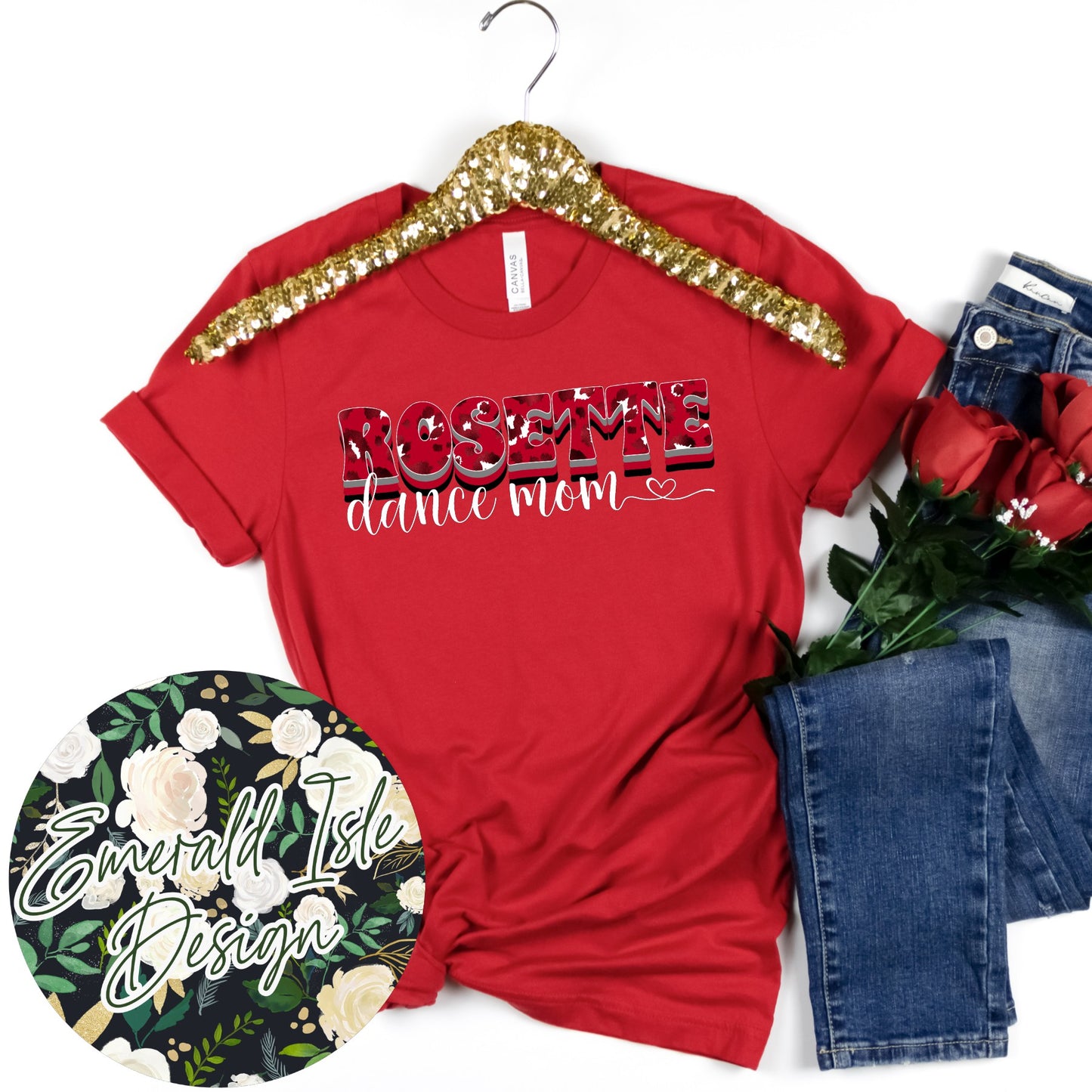 Le Rose Dance Academy/Rosebud Dance Mom/Rosette Dance Mom Leopard Heart Design