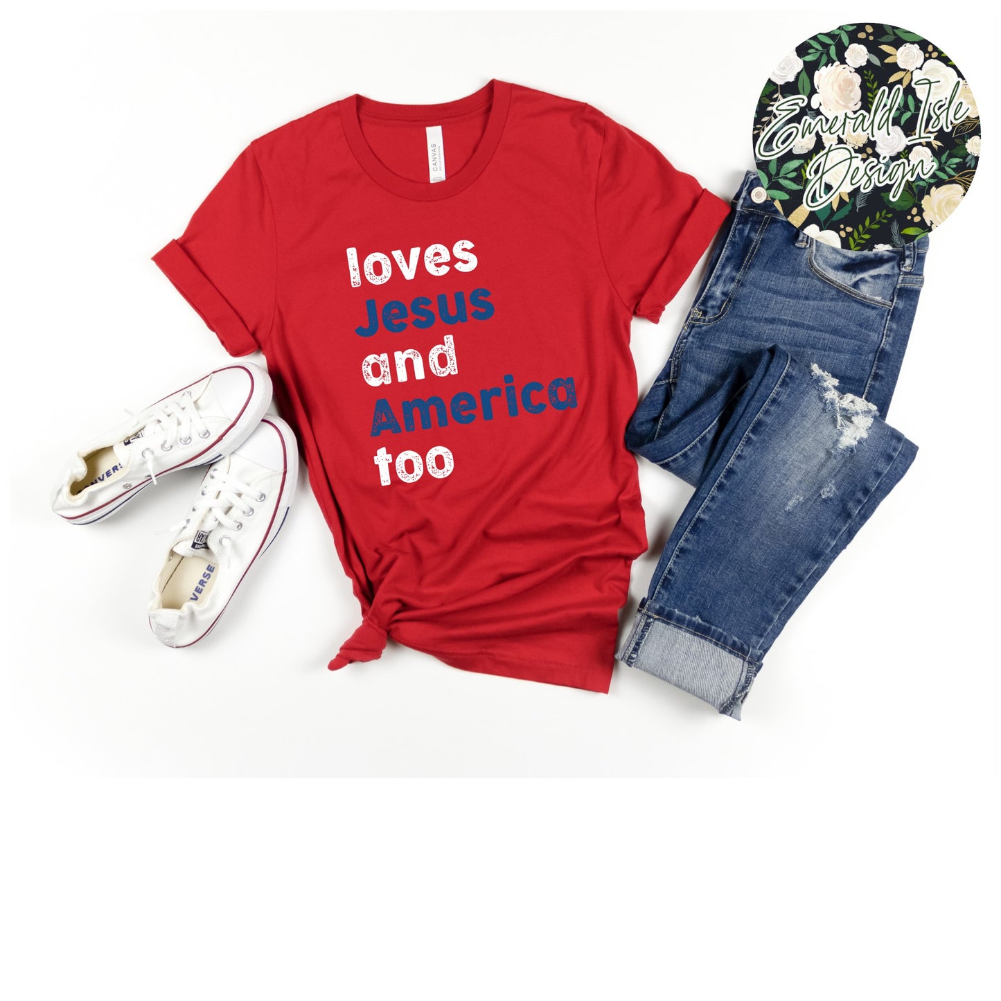 Loves Jesus and America too Design