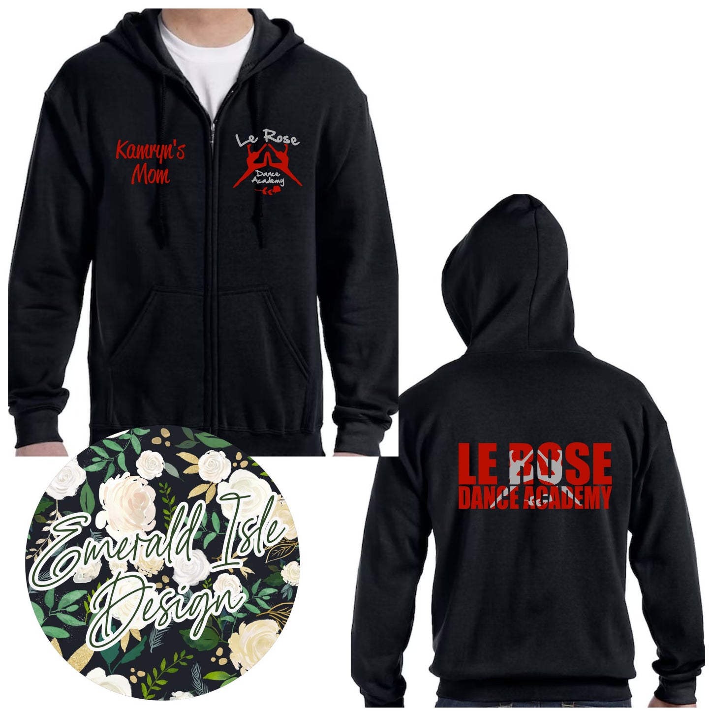 Le Rose Dance Academy CUSTOM Unisex Full Zip Sweatshirt