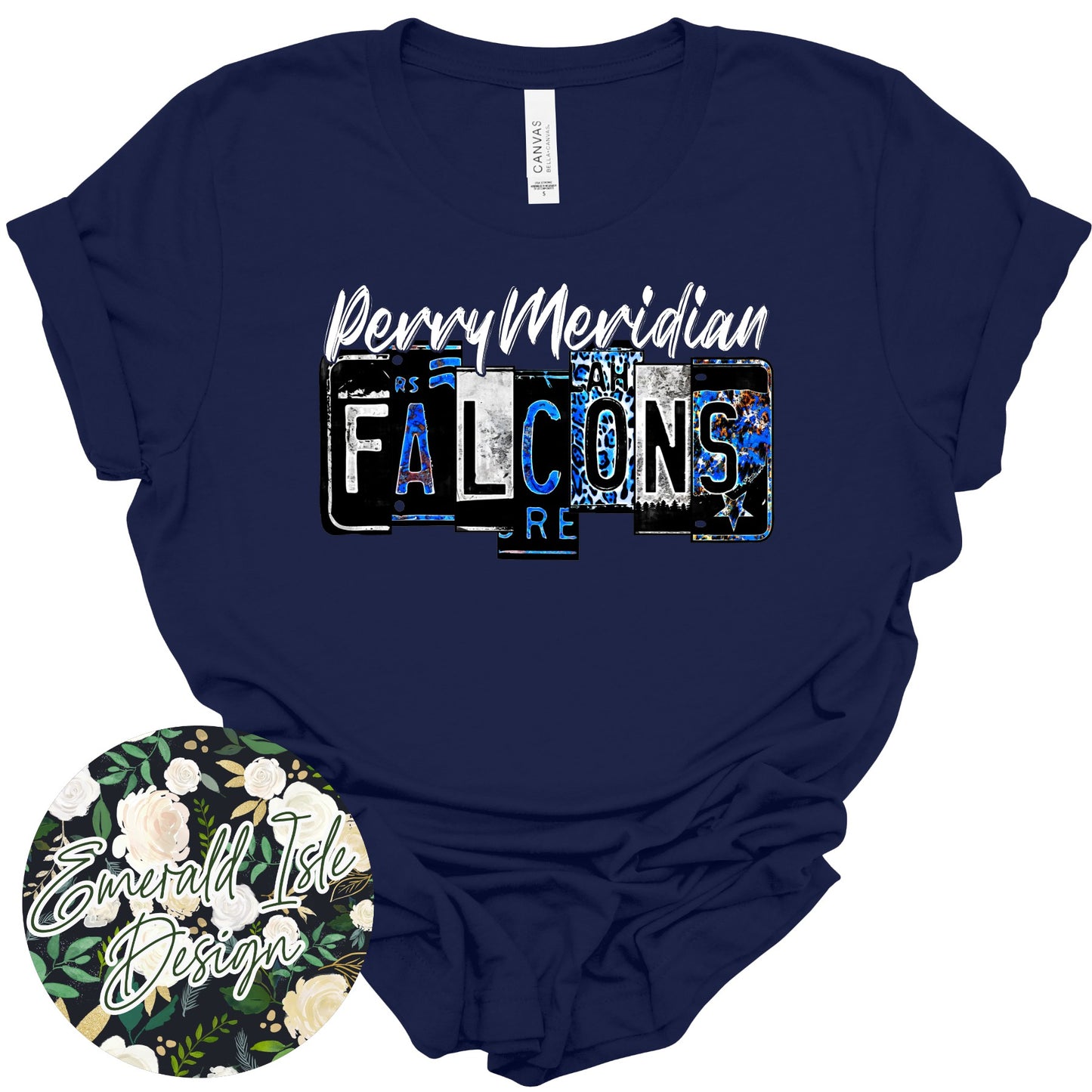 Perry Meridian Falcons License Plate Design