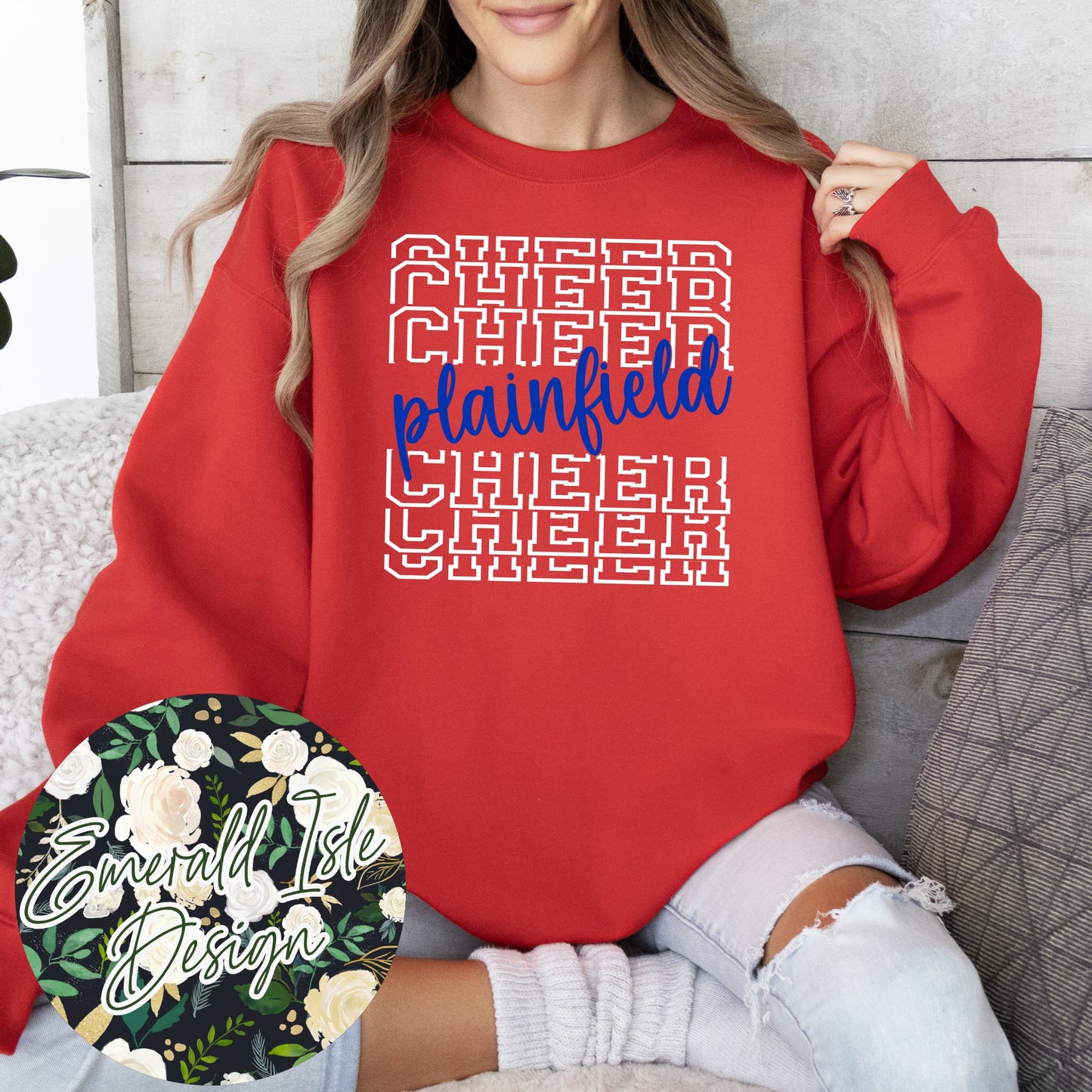Plainfield Cheer Metallic Puff Design
