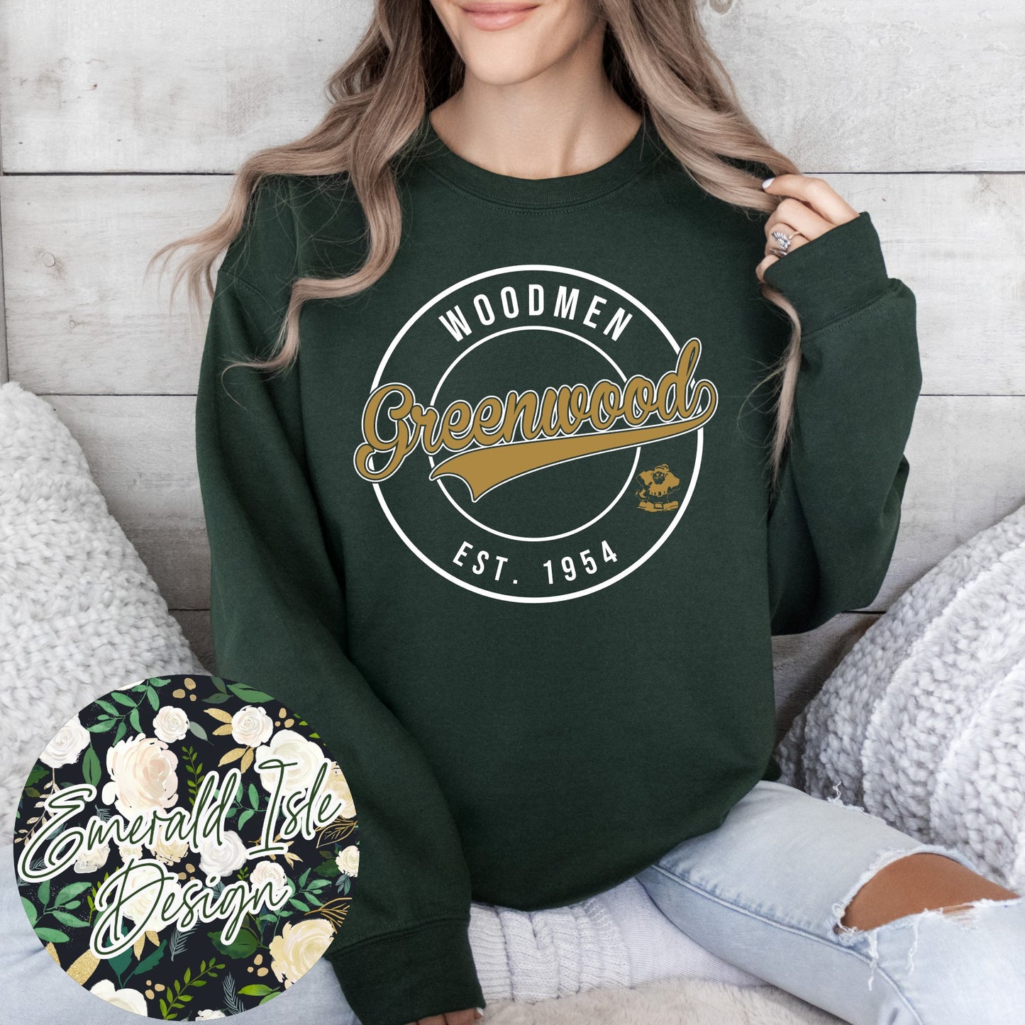 Greenwood Woodmen Metallic Puff Circle Design