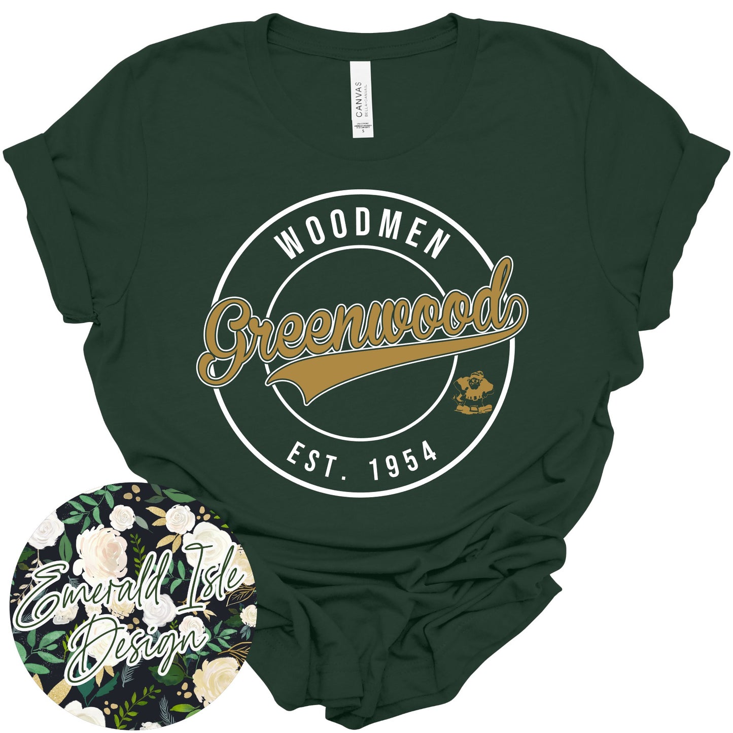 Greenwood Woodmen Metallic Puff Circle Design