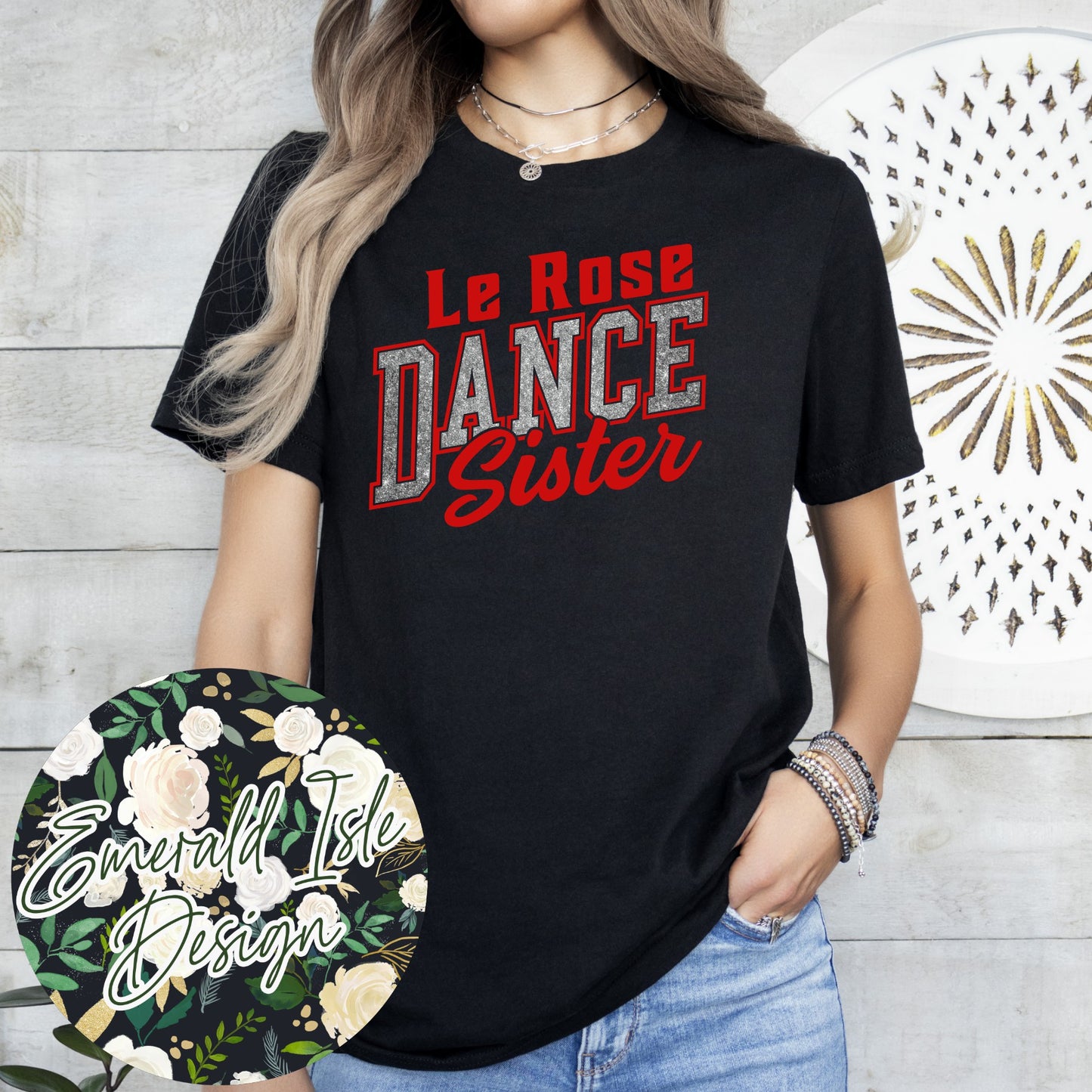 CUSTOM **SILVER GLITTER DANCE** Le Rose Dance Family Member Design
