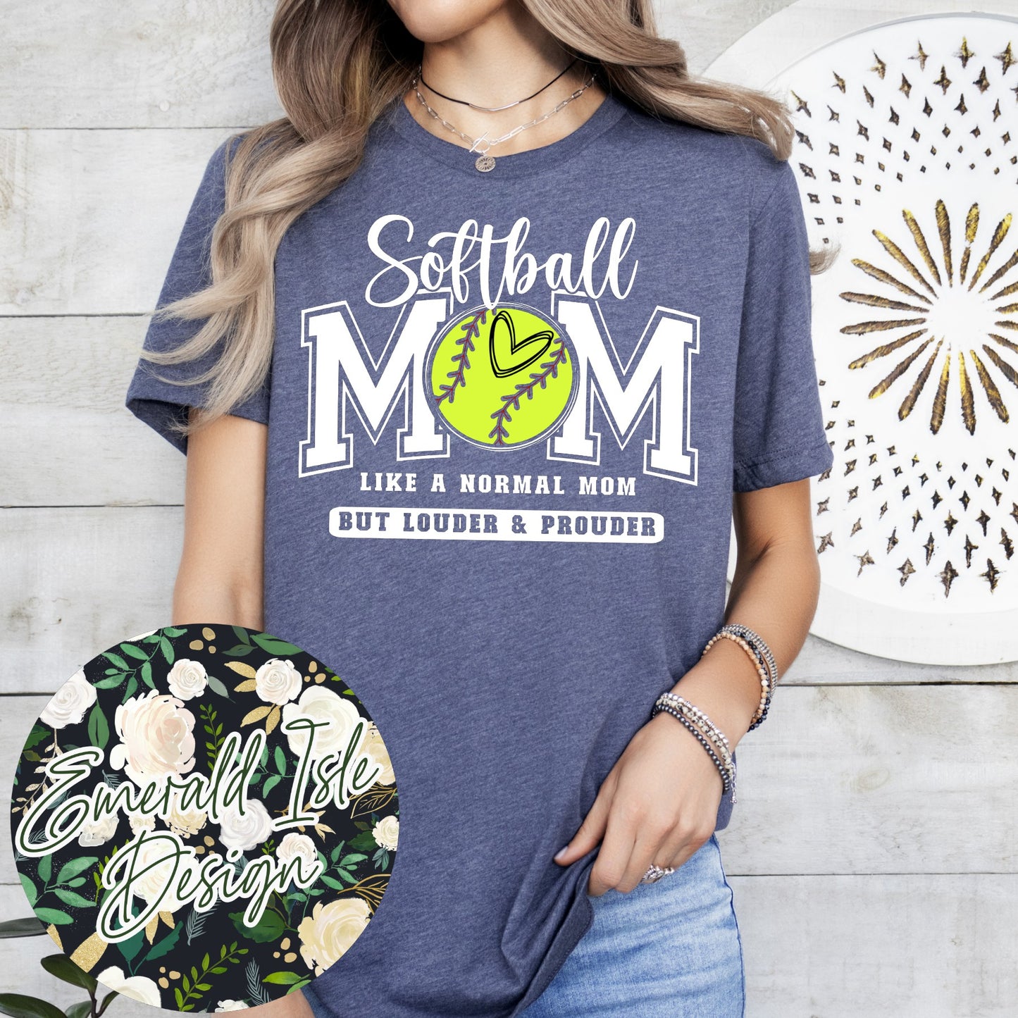 Softball Mom Like a Normal Mom But Louder & Prouder Design **Pick Your Color Garment!!**