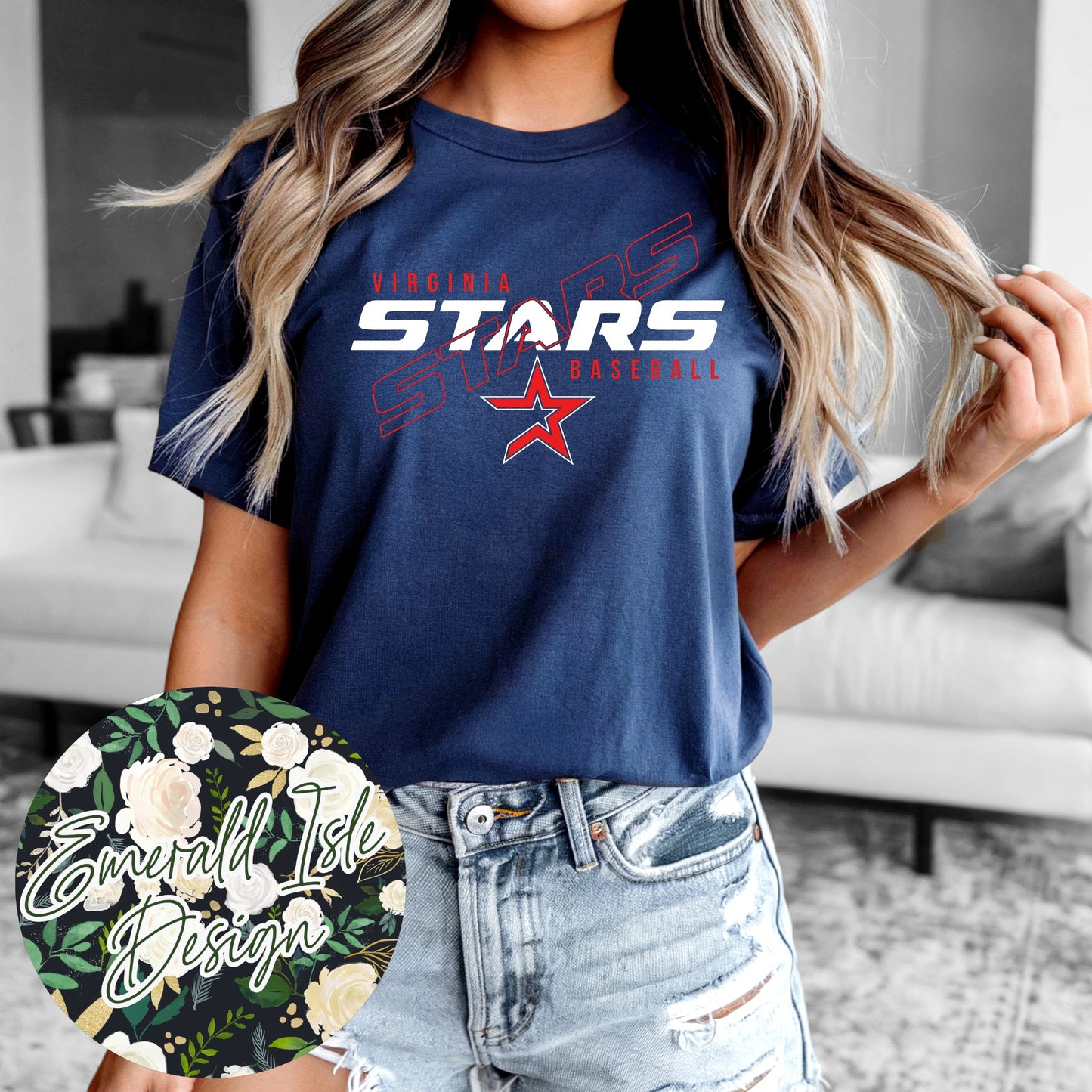 Virginia Stars Baseball Slant Design