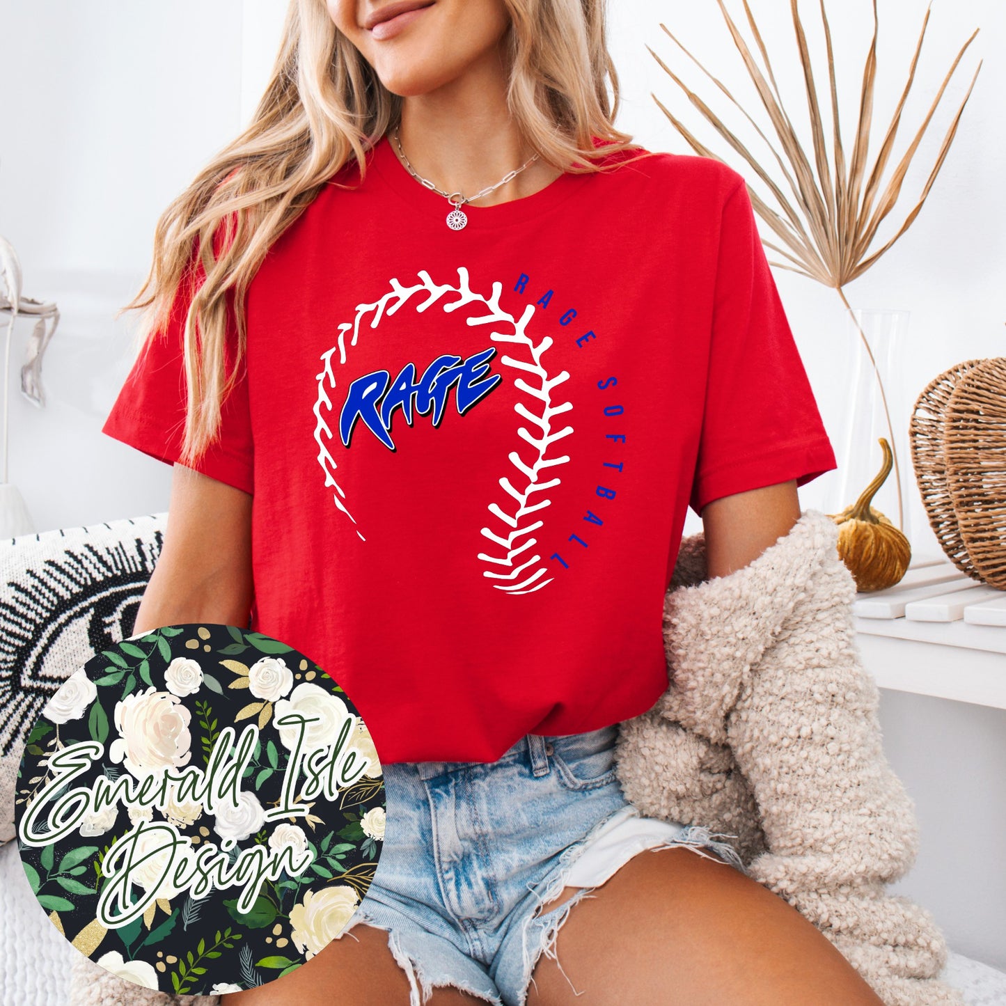 Rage Stylized Softball Design