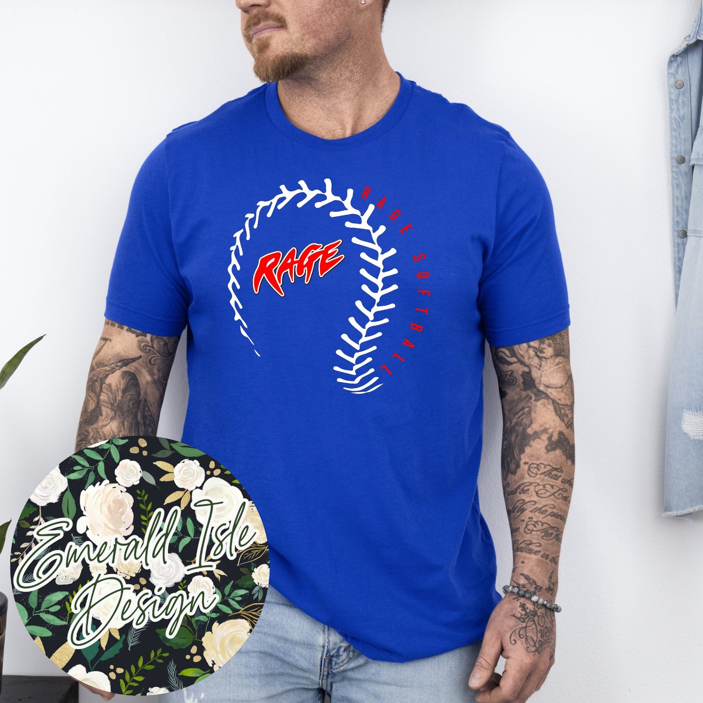 Rage Stylized Softball Design