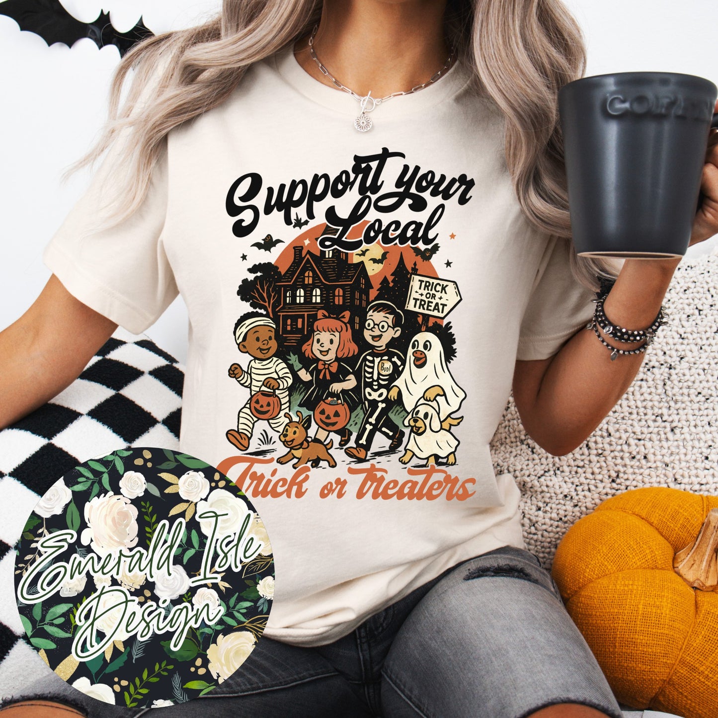 Support Your Local Trick or Treaters Vintage Design