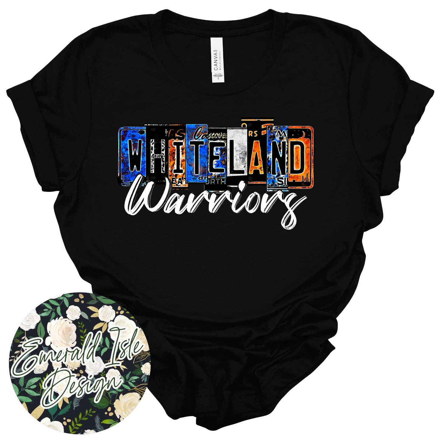 Whiteland Warriors License Plate Design