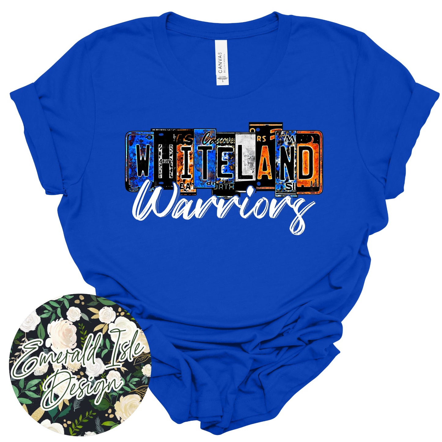 Whiteland Warriors License Plate Design