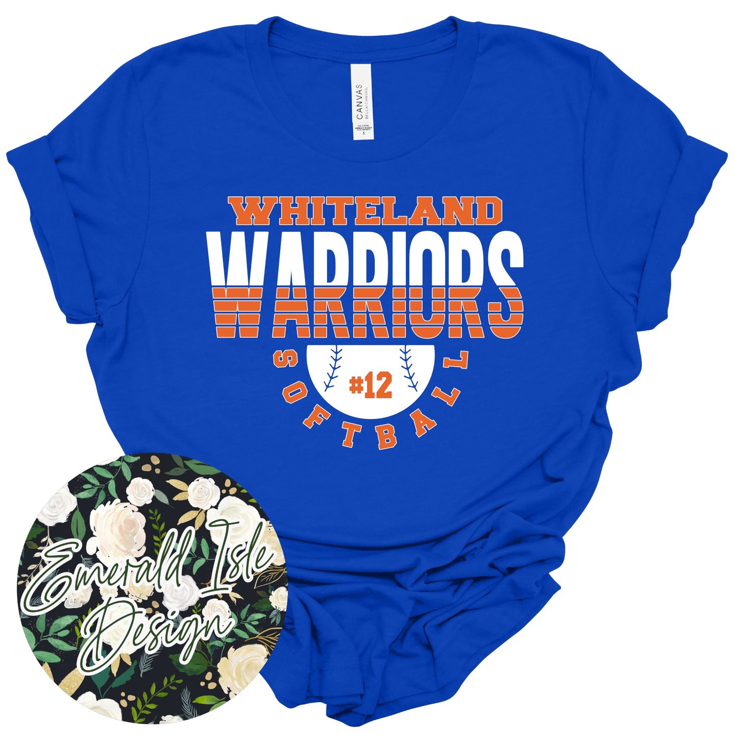 Whiteland Spliced Softball with CUSTOM NUMBER Design