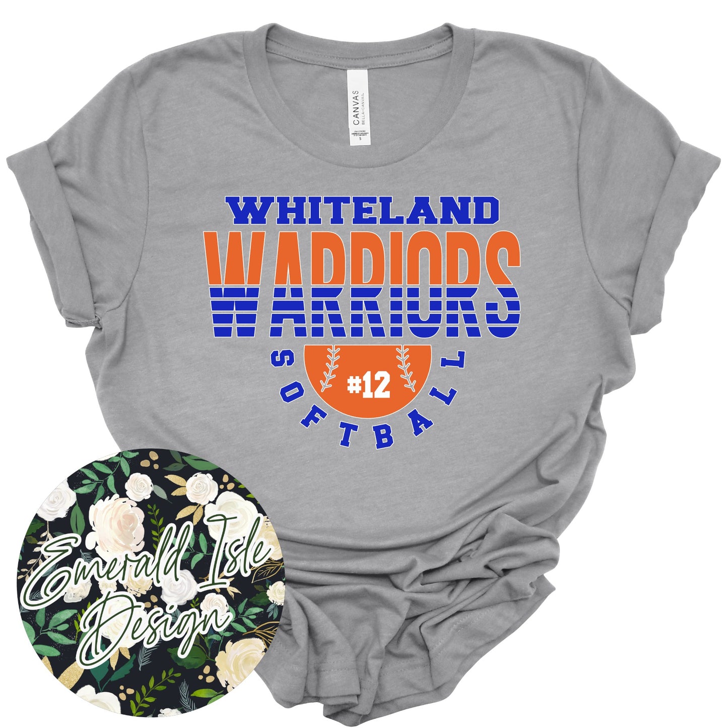 Whiteland Spliced Softball with CUSTOM NUMBER Design