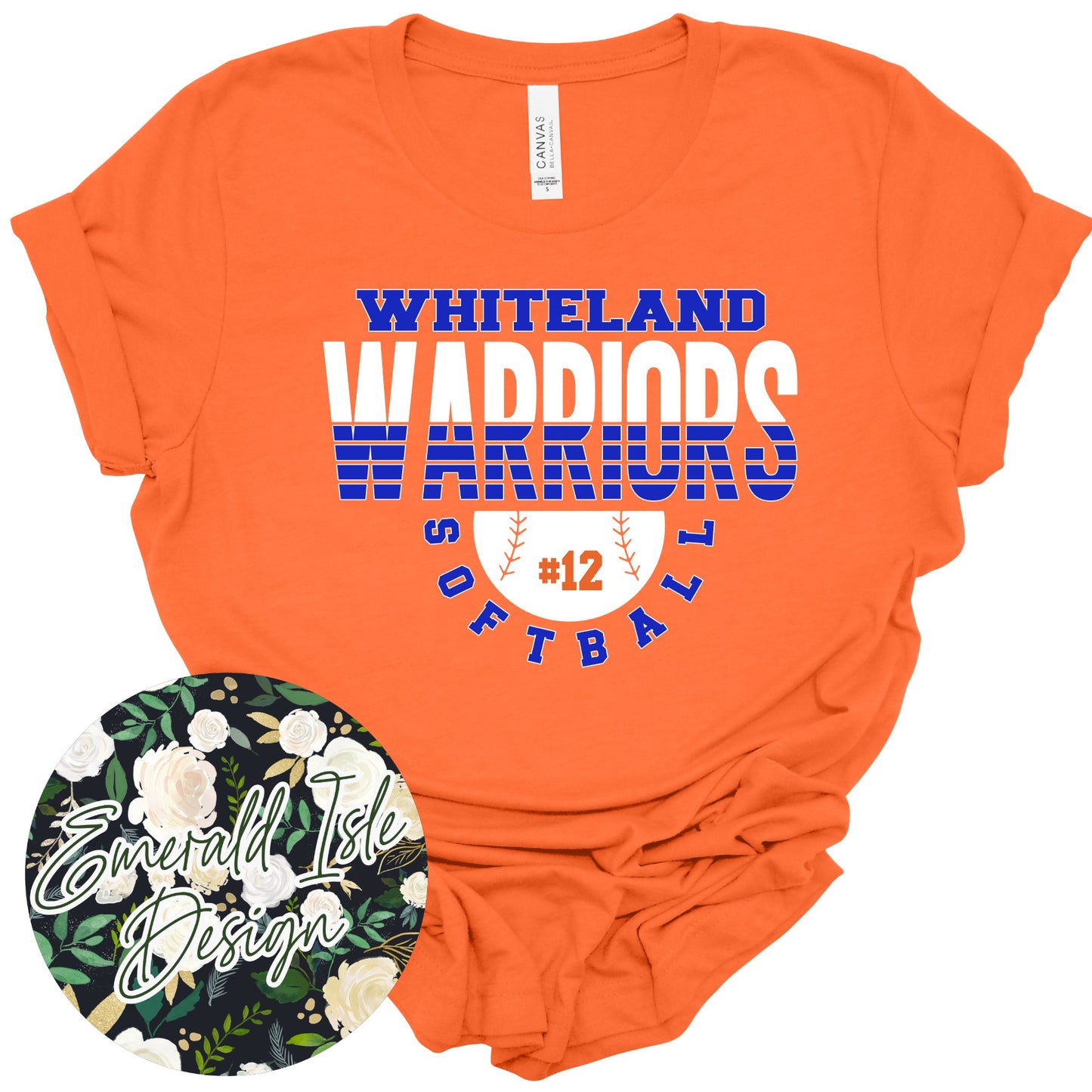 Whiteland Spliced Softball with CUSTOM NUMBER Design