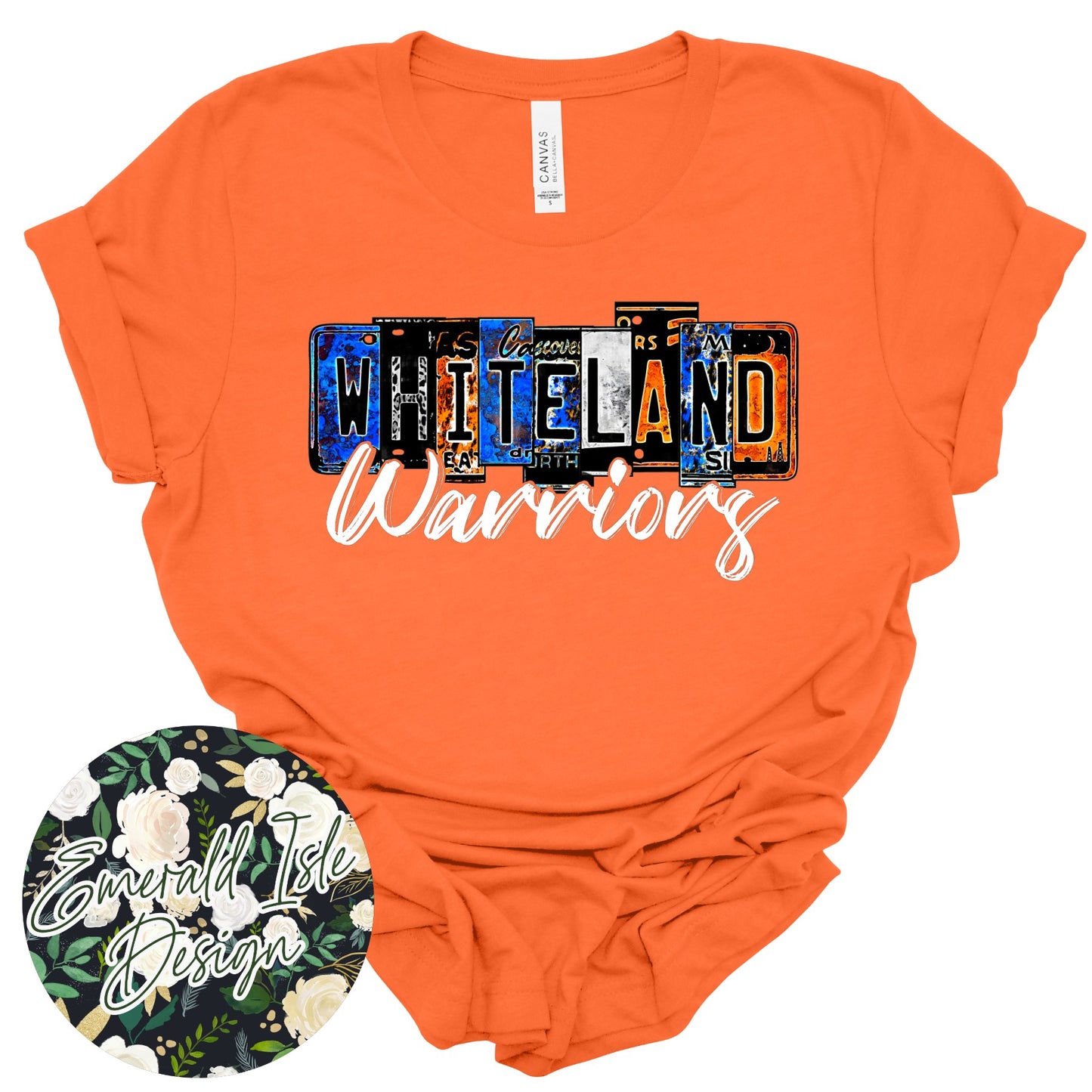 Whiteland Warriors License Plate Design