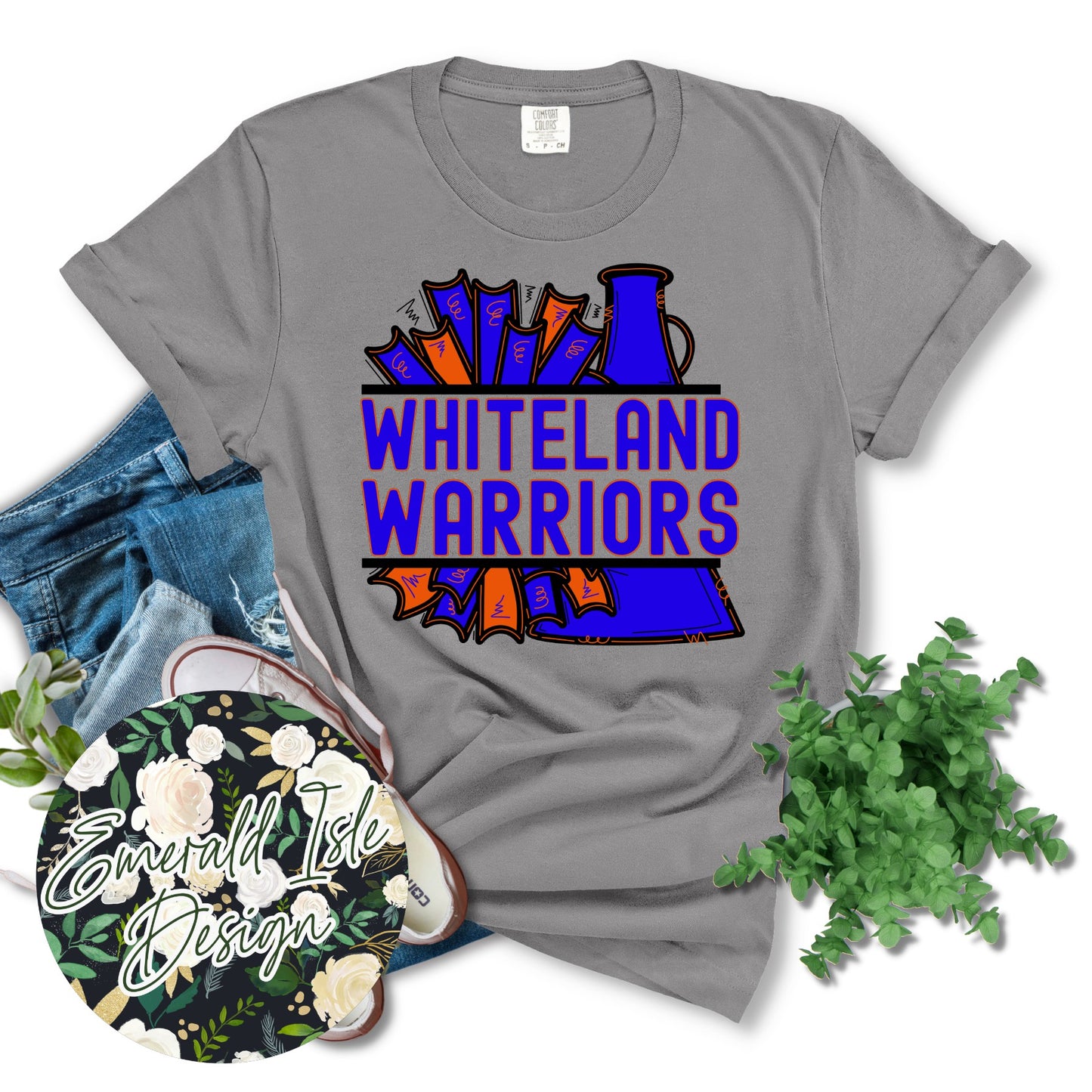 Whiteland Warriors Pom & Megaphone Design