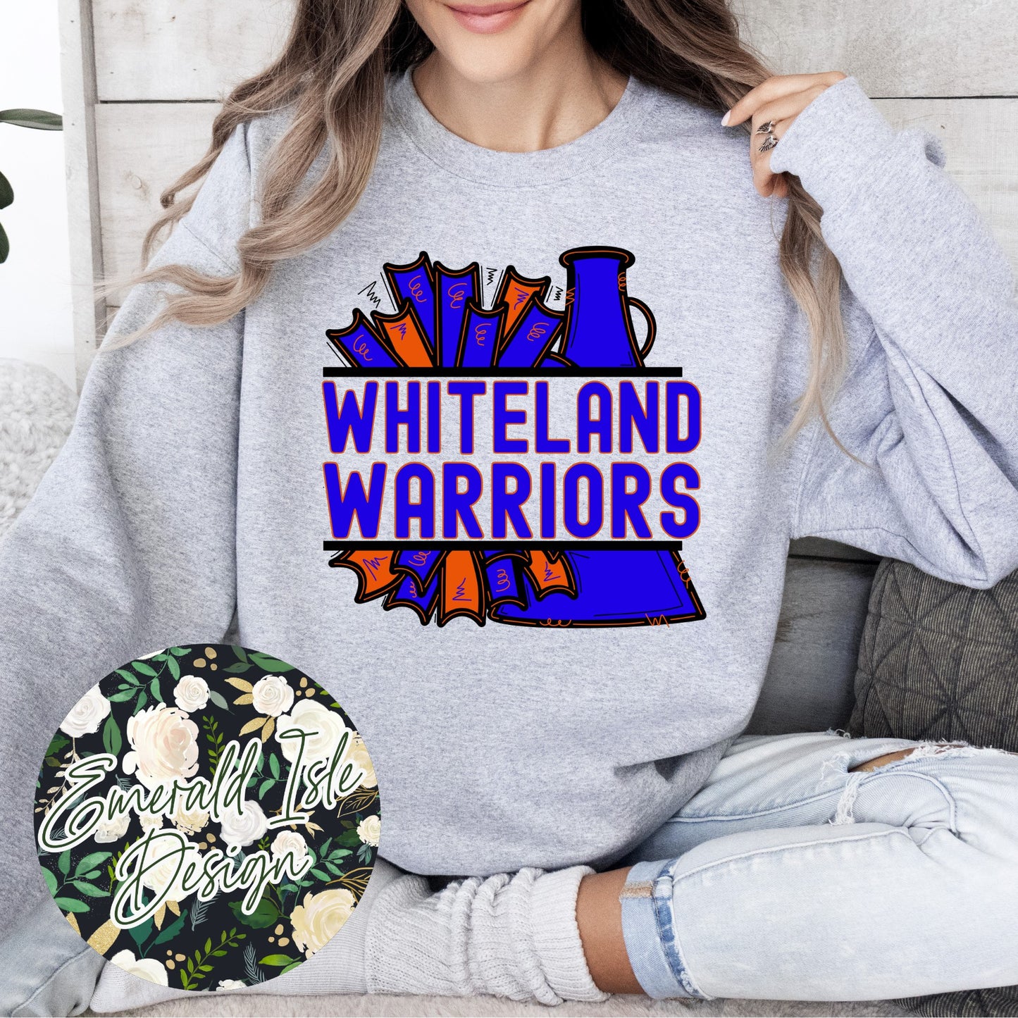 Whiteland Warriors Pom & Megaphone Design