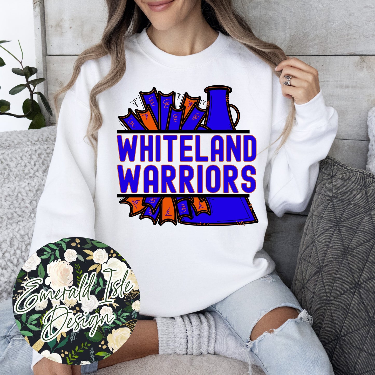 Whiteland Warriors Pom & Megaphone Design