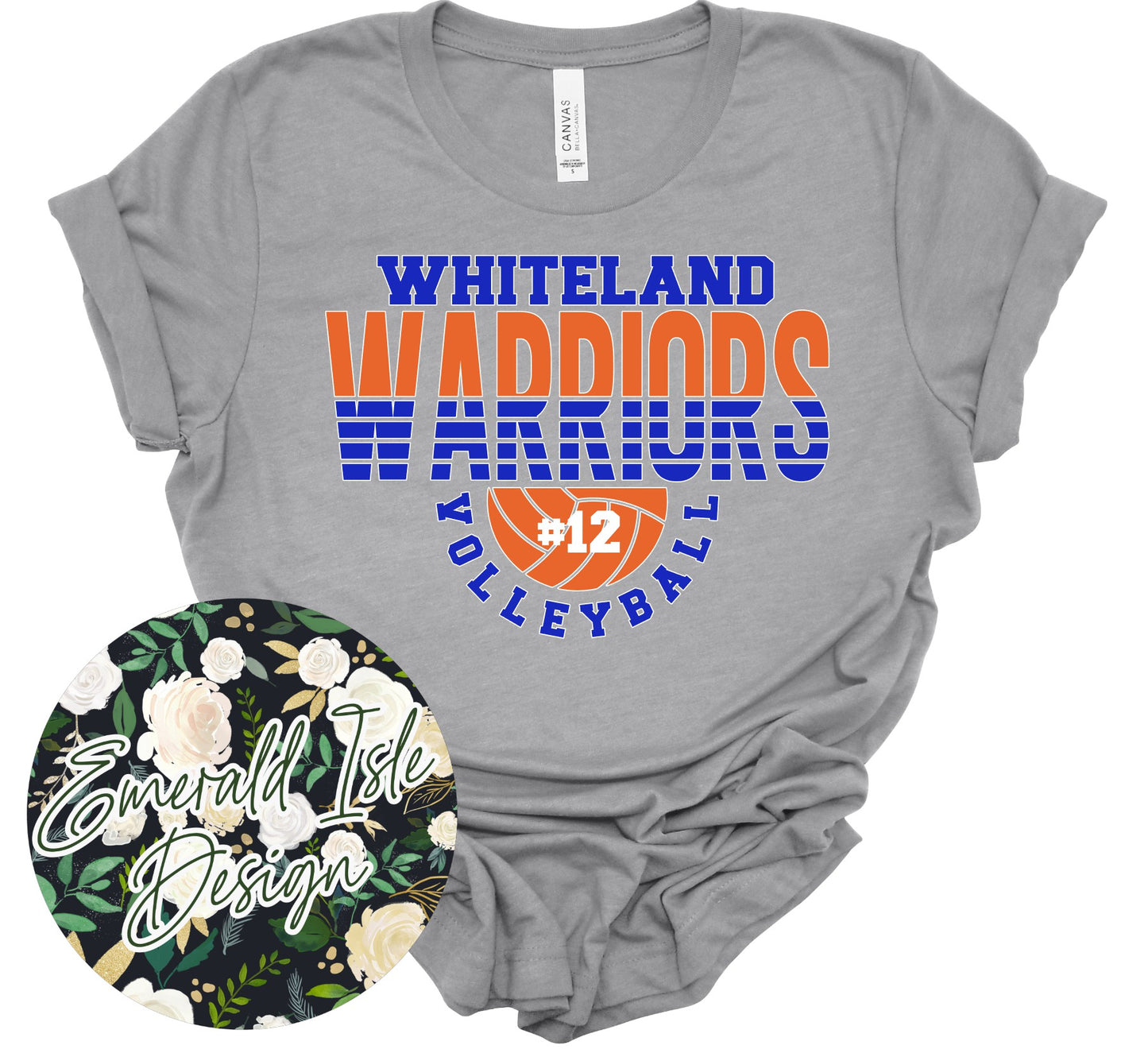 Whiteland Spliced Volleyball with CUSTOM NUMBER Design