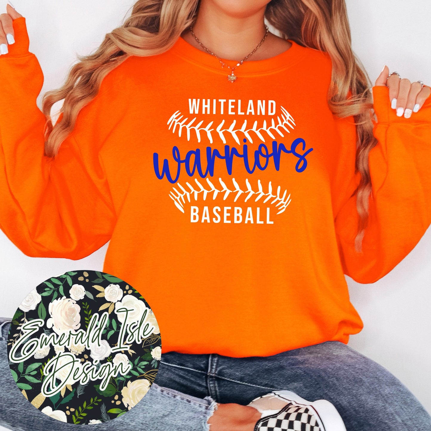 Whiteland Baseball/Softball Metallic Puff Design