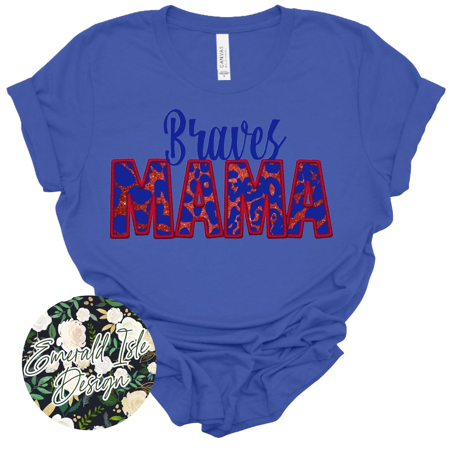 Braves Mama Faux Embroidery Design