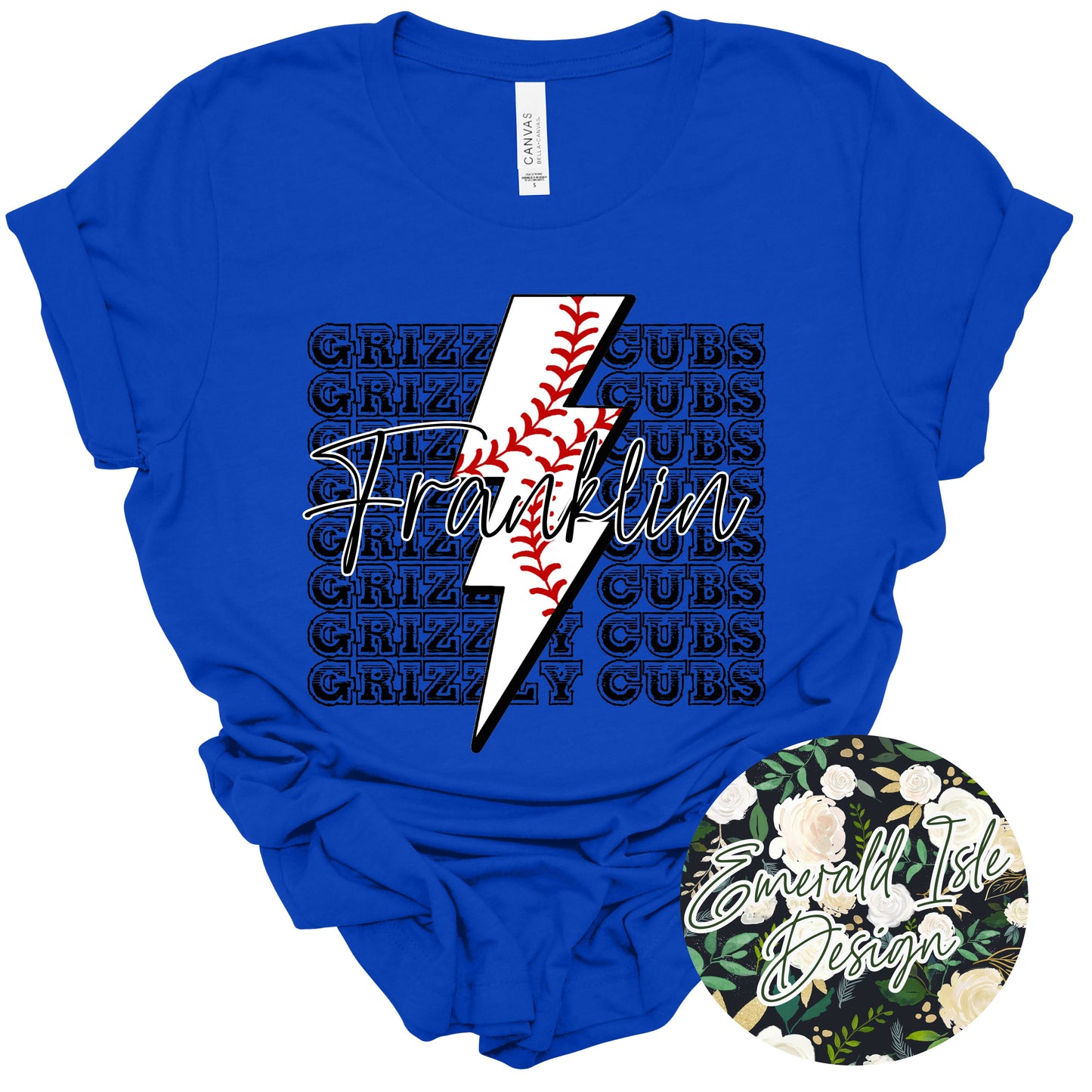 Franklin Baseball Lightning Bolt Design