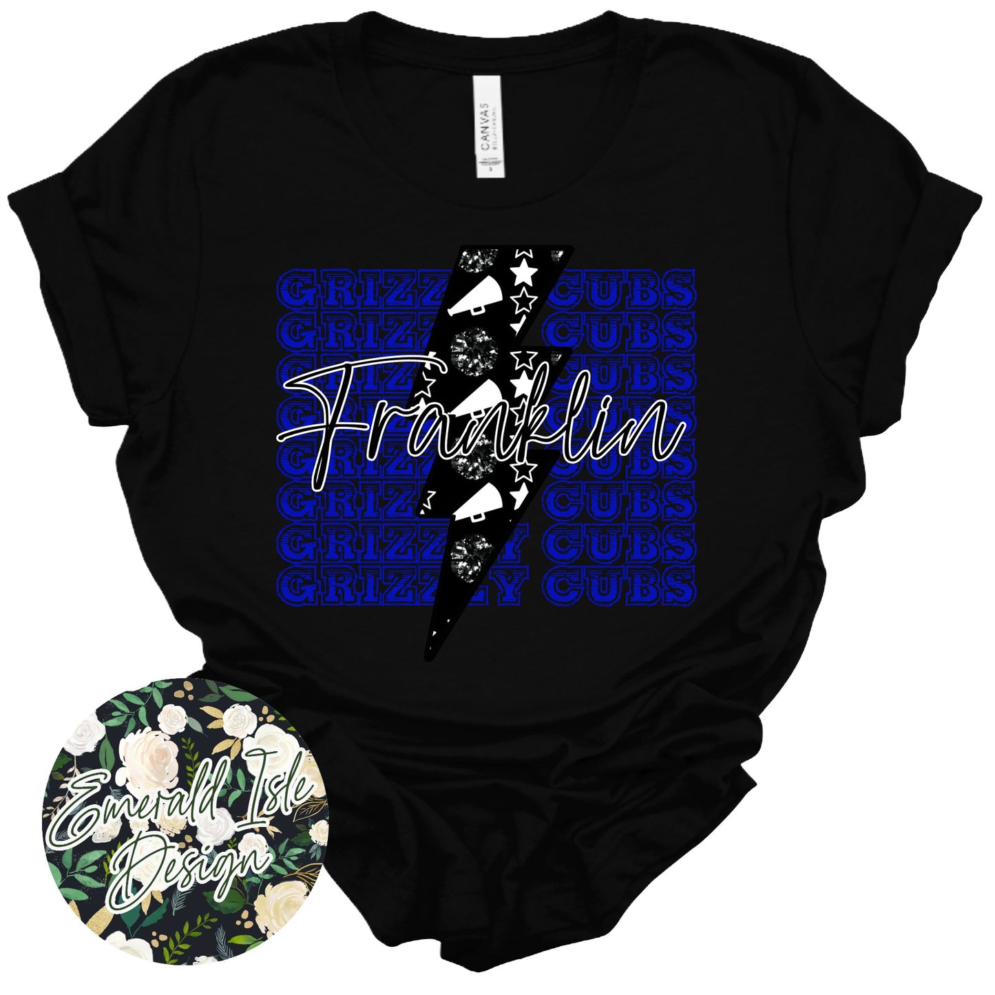 Franklin Cheer Lightning Bolt Design