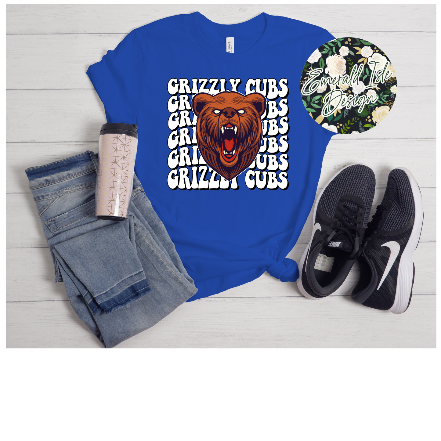 Grizzly Cubs Groovy Repeat Design