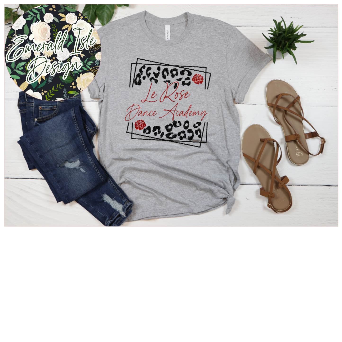 Le Rose Dance Academy Leopard Square Glitter Design