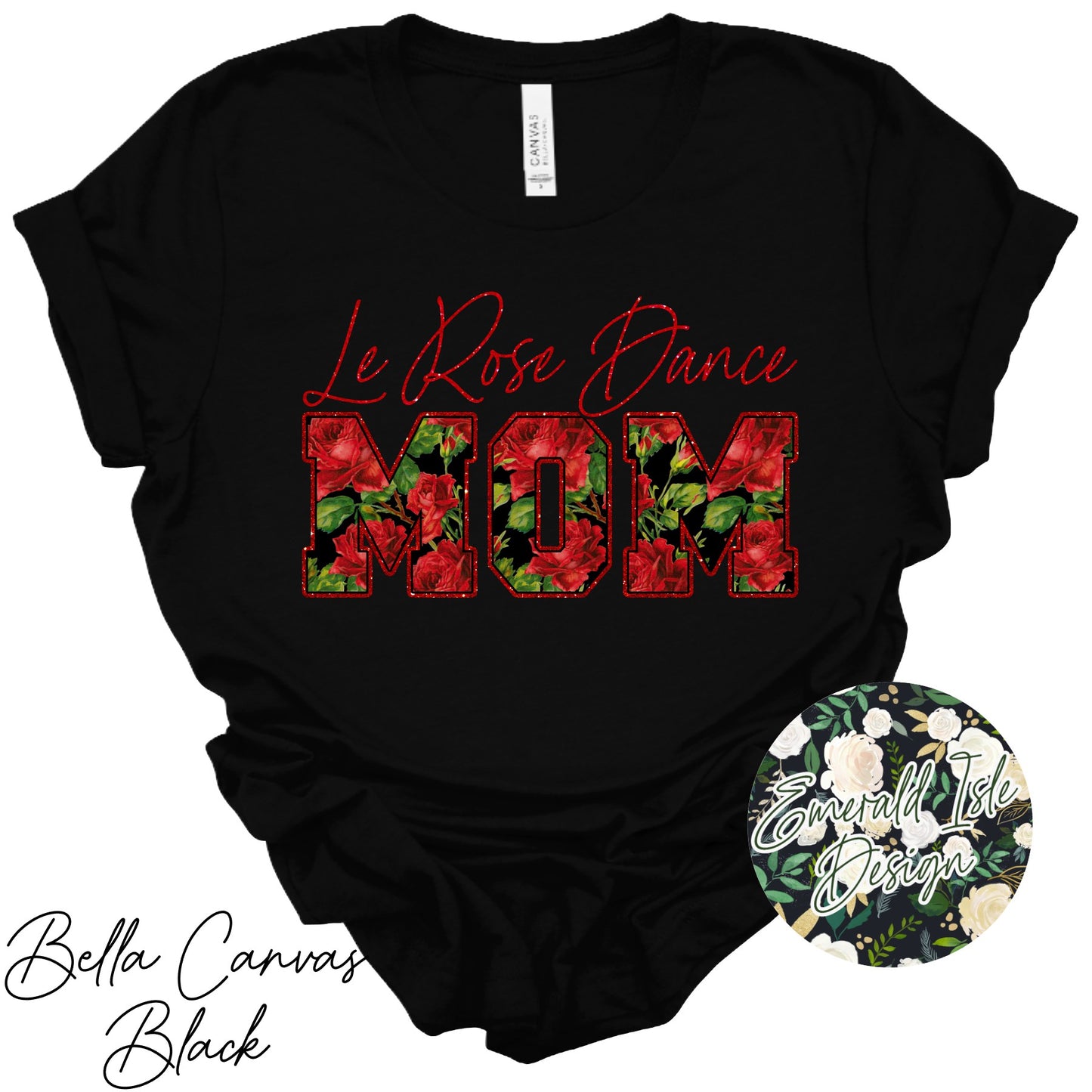 Le Rose Dance Mom Faux Glitter & Rose