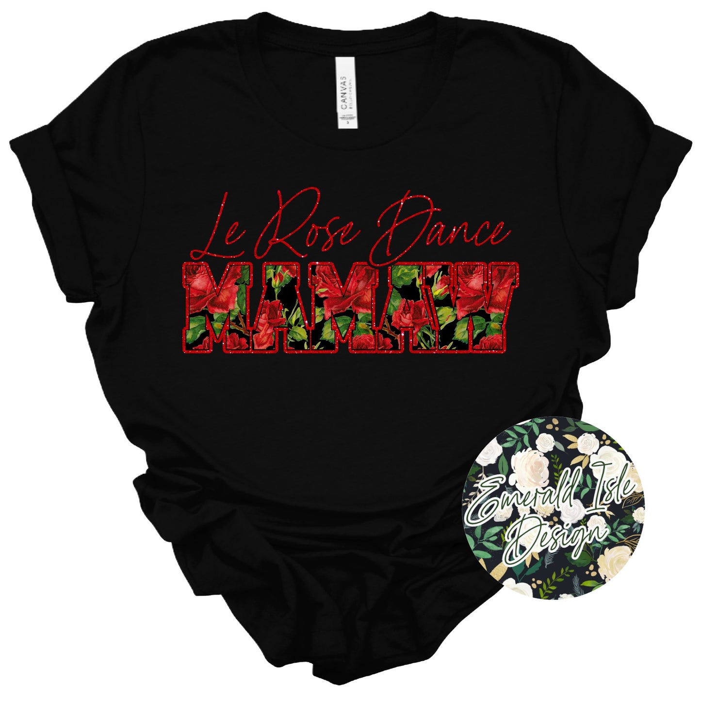 Le Rose Dance Mamaw Faux Glitter & Rose