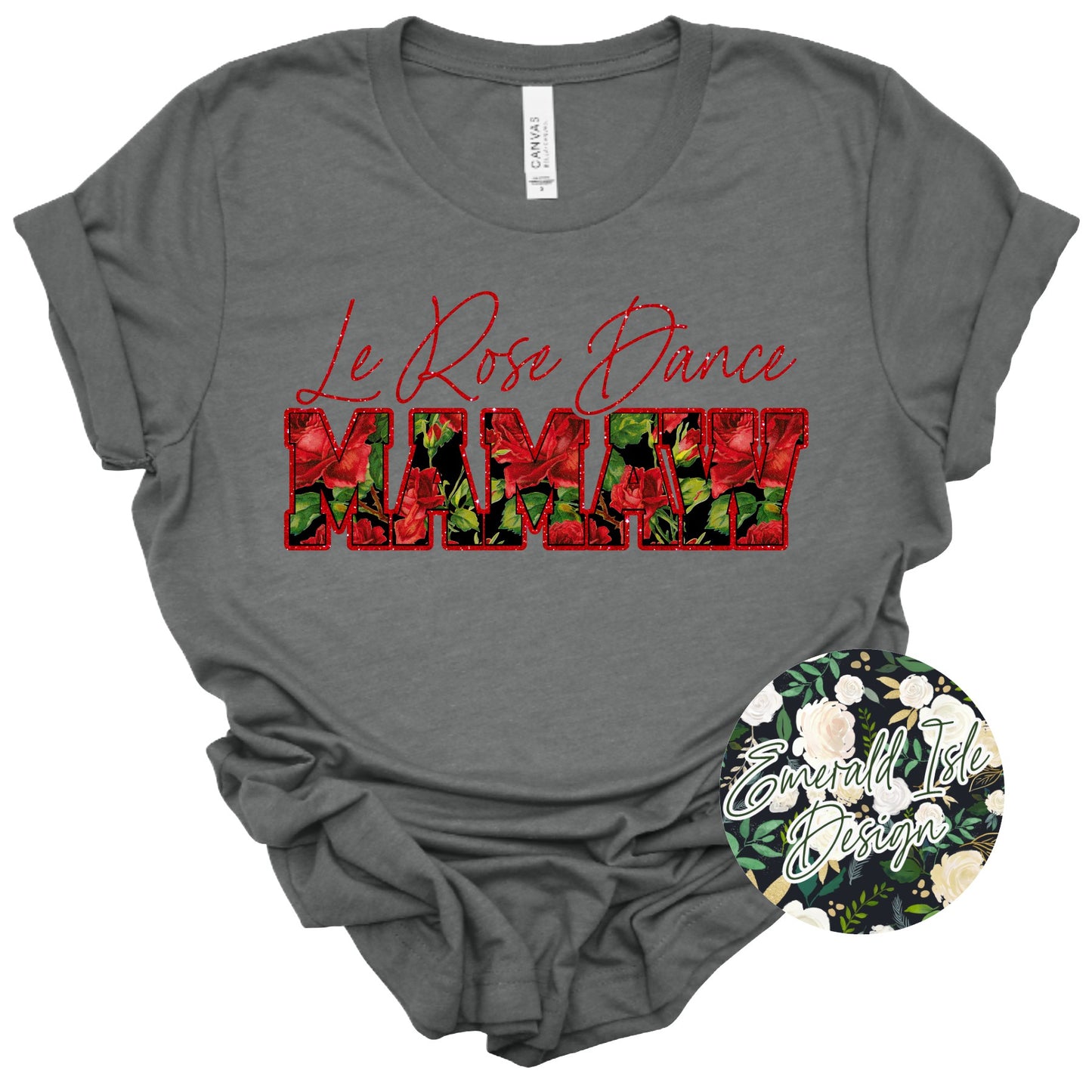 Le Rose Dance Mamaw Faux Glitter & Rose