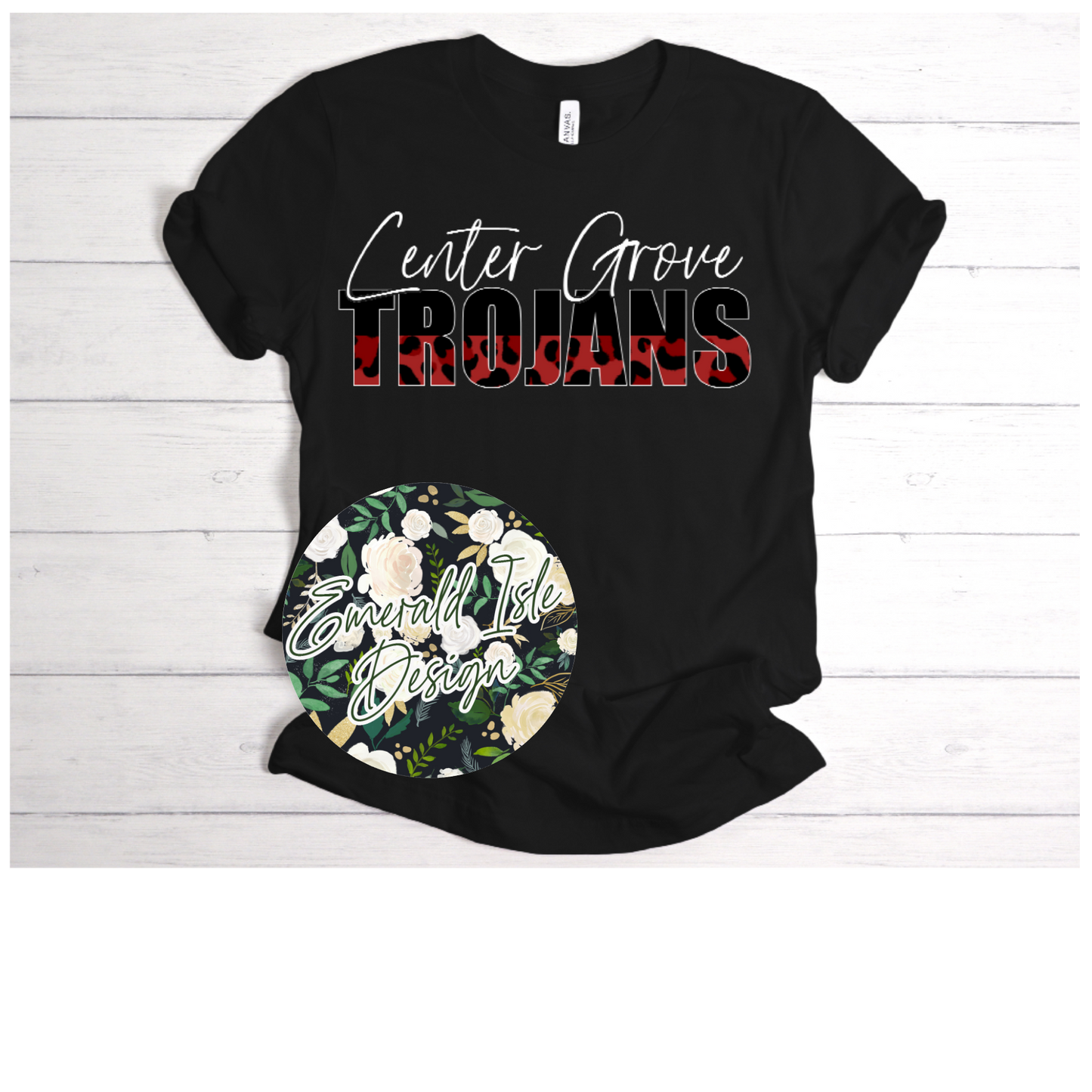 Center Grove Trojans Leopard Split Design