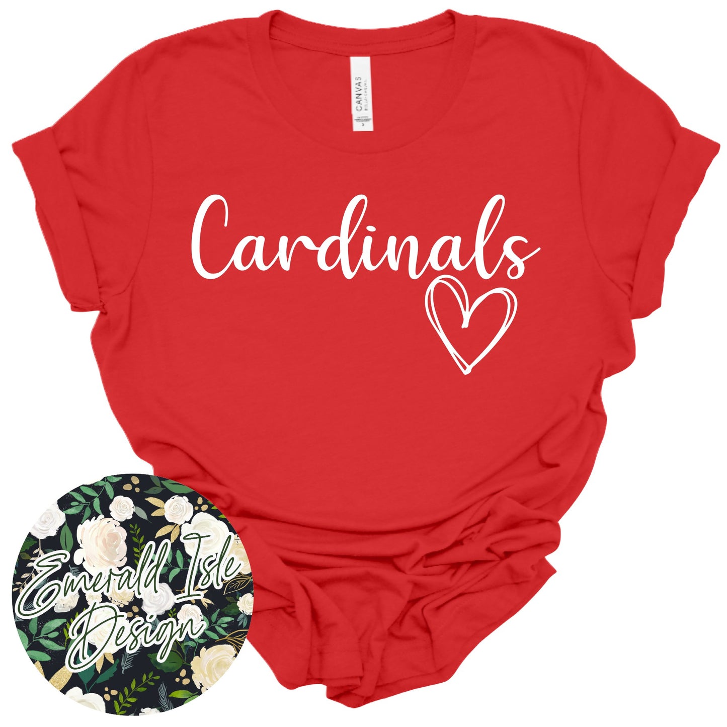 Sketch Heart Cardinals