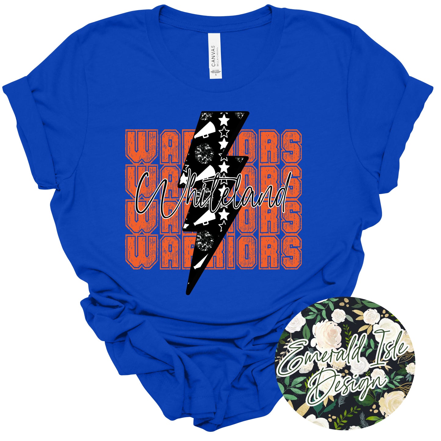 Whiteland Cheer Lightning Bolt Design