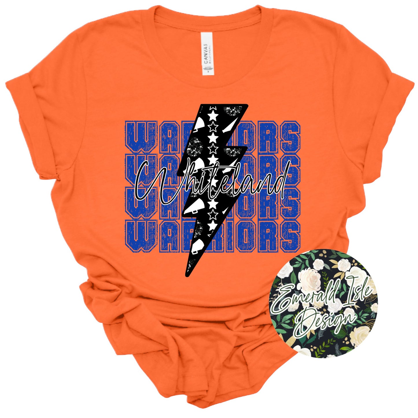 Whiteland Cheer Lightning Bolt Design
