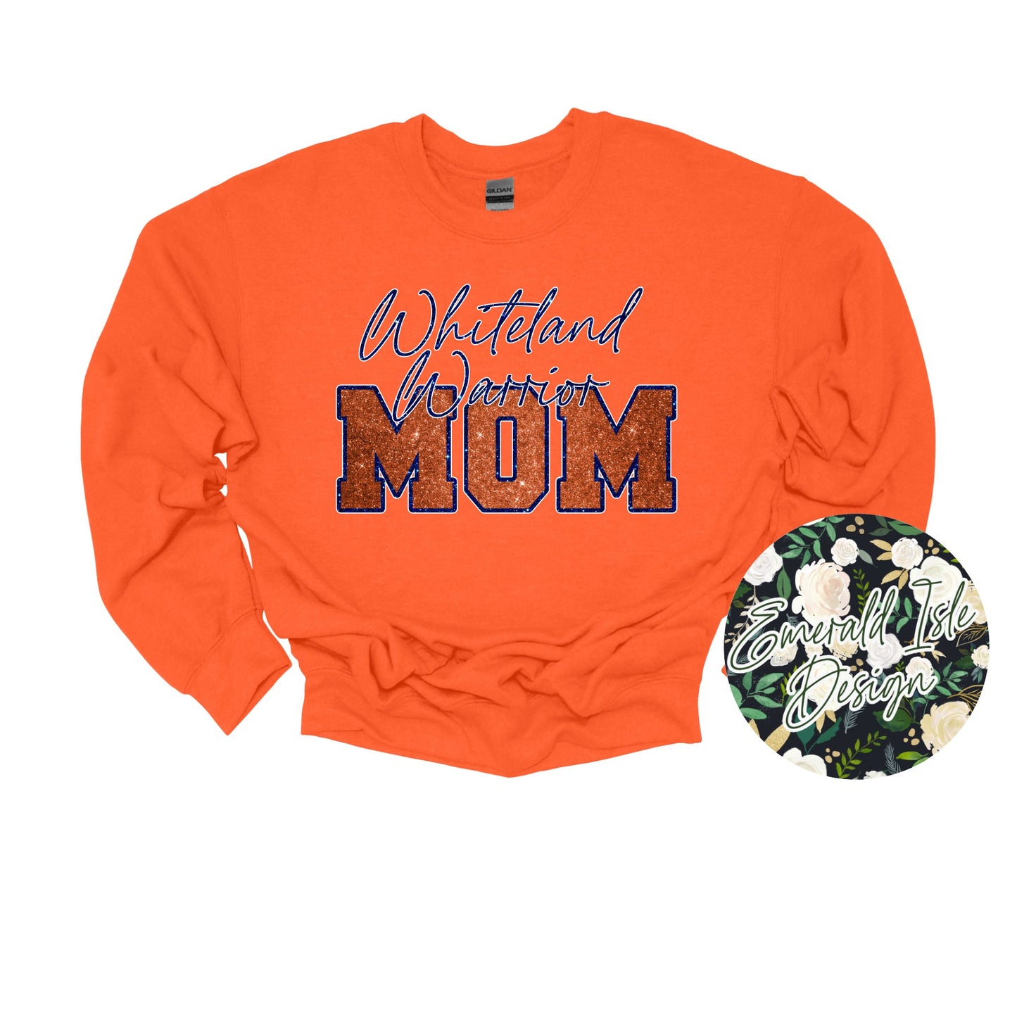 Whiteland Warrior Mom Faux Glitter Design