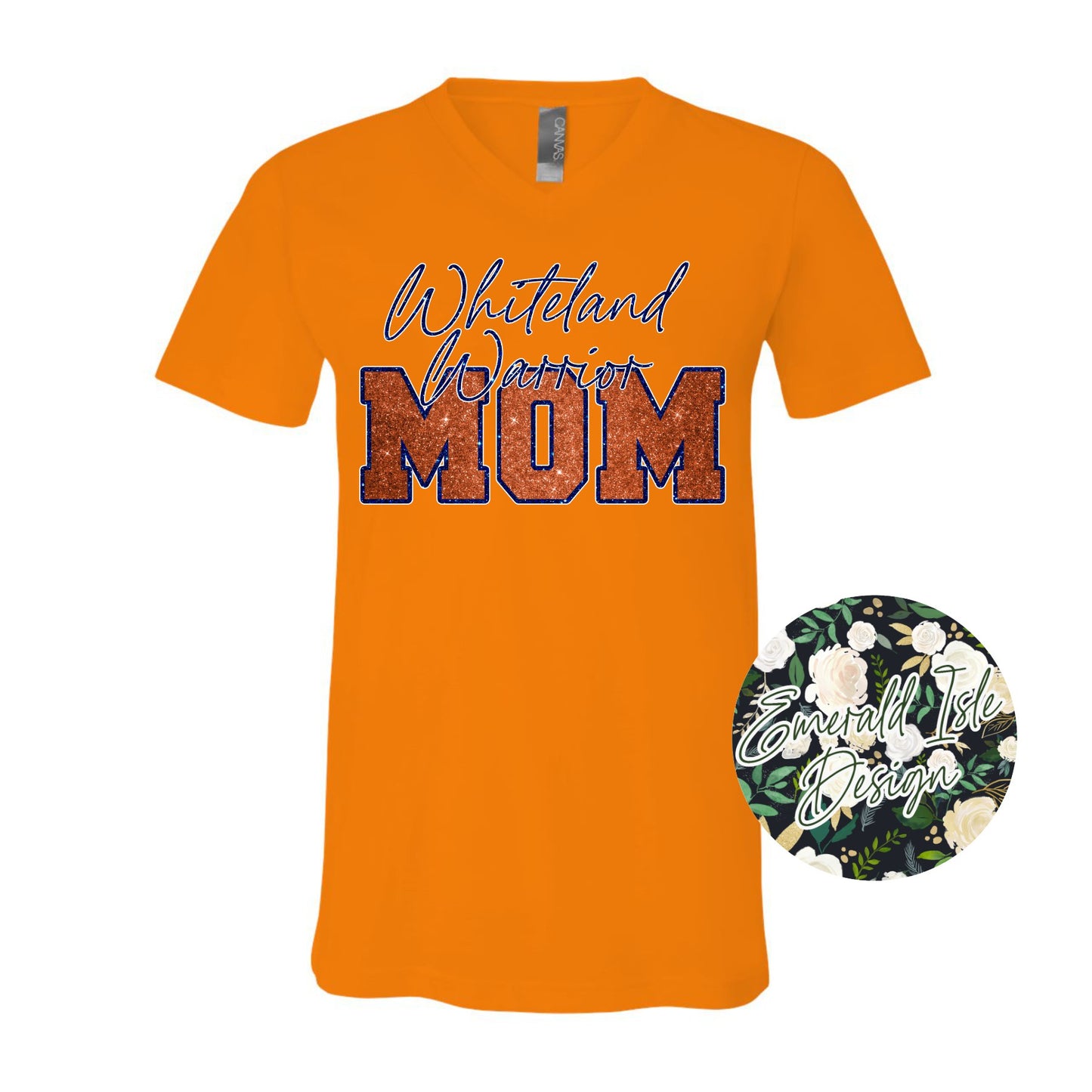 Whiteland Warrior Mom Faux Glitter Design