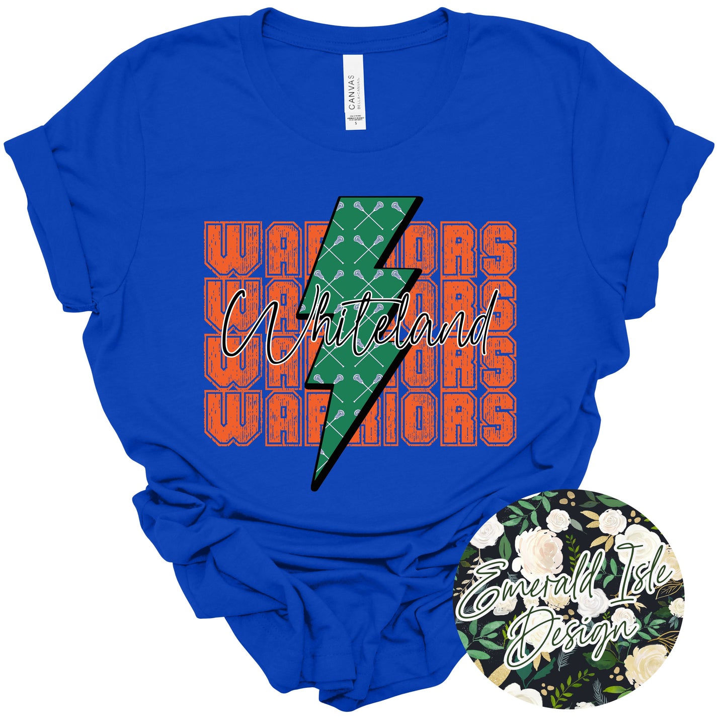 Whiteland Lacrosse Lightning Bolt Design
