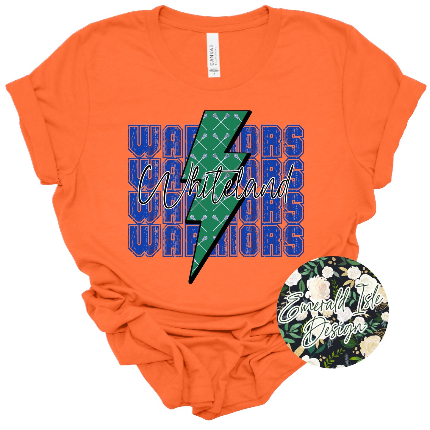 Whiteland Lacrosse Lightning Bolt Design