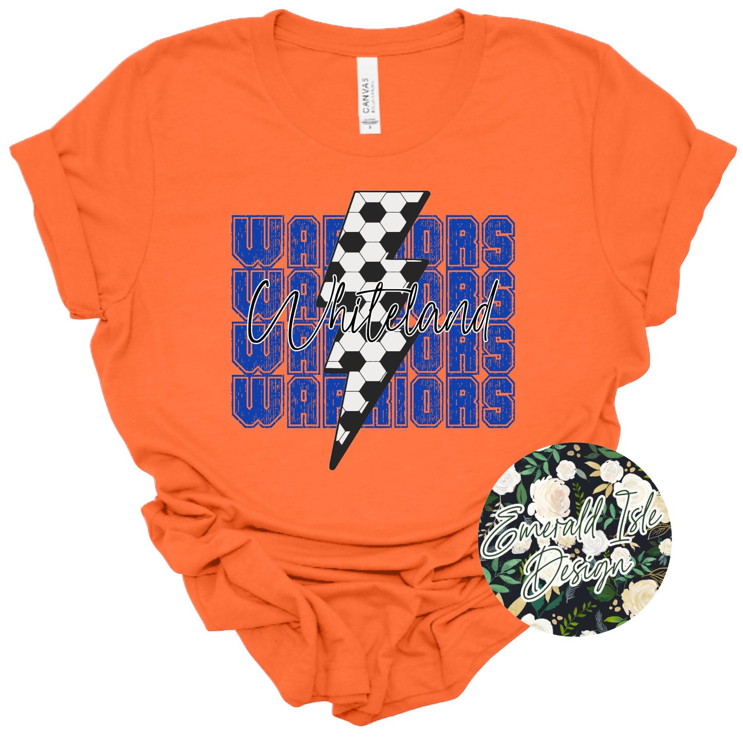 Whiteland Soccer Lightning Bolt Design