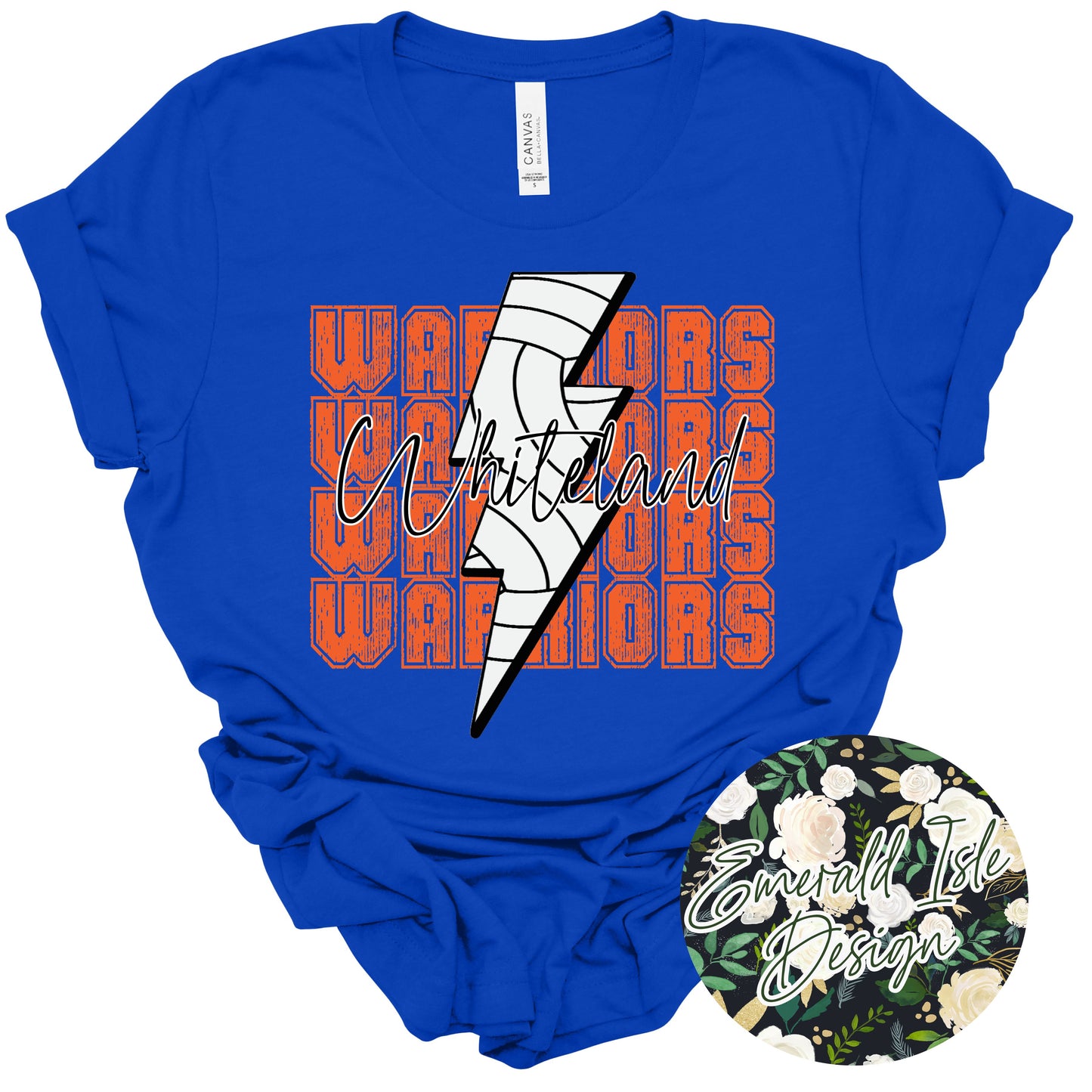 Whiteland Volleyball Lightning Bolt Design