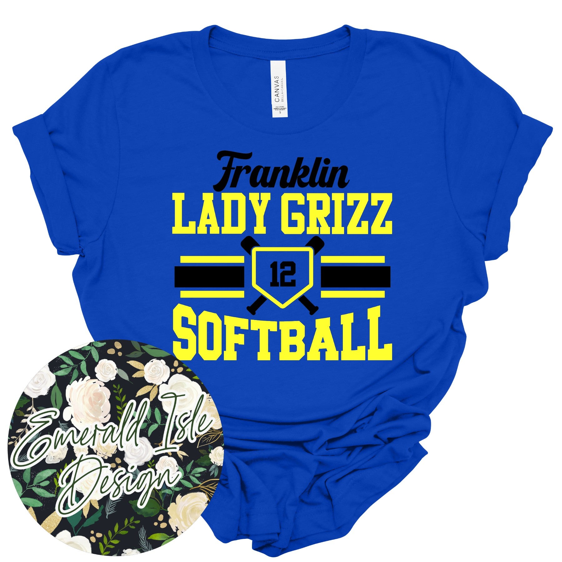 Lsle Numbers Franklin Lady Grizz Softball With CUSTOM NUMBER Design – Emerald Isle ...