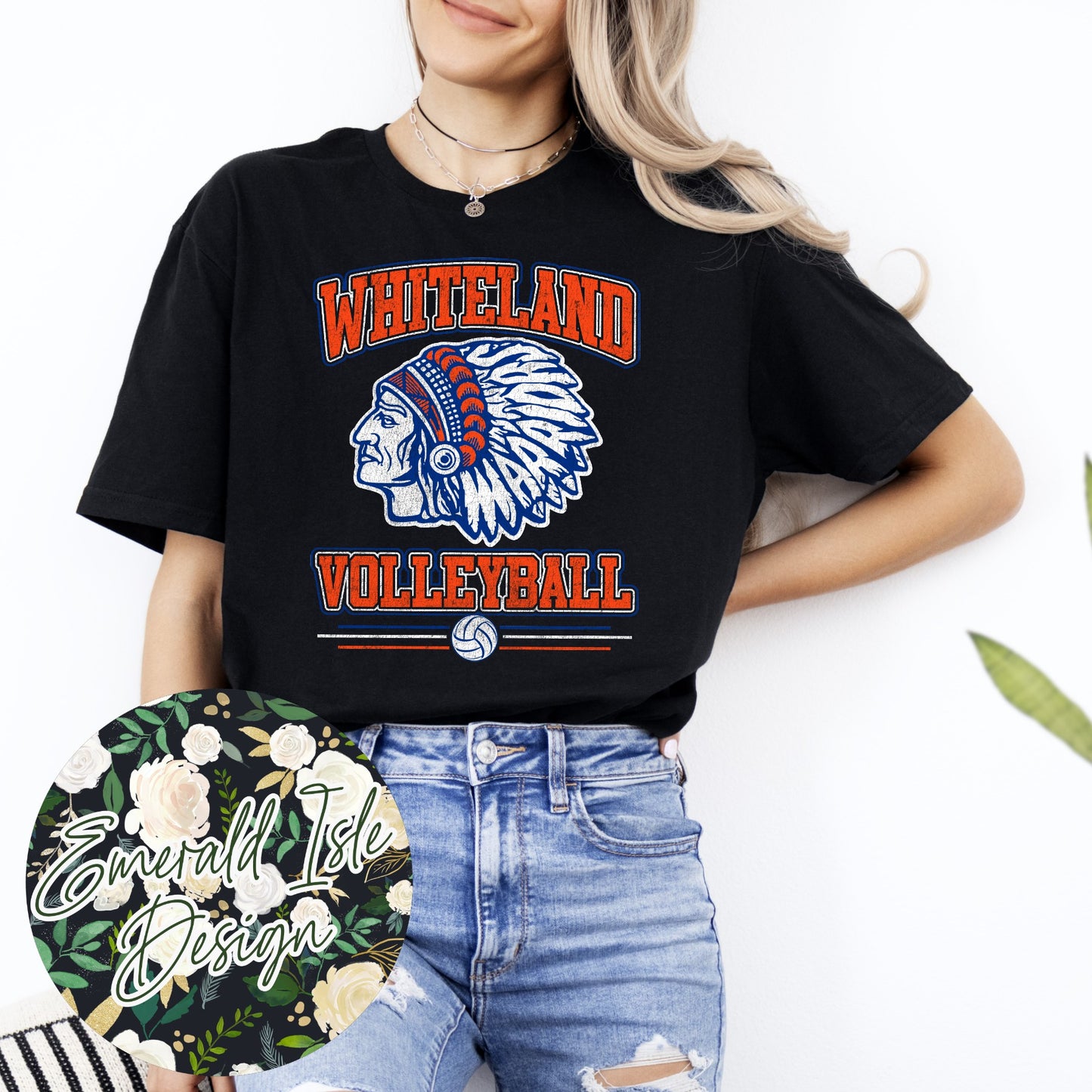 Whiteland Volleyball Vintage Design