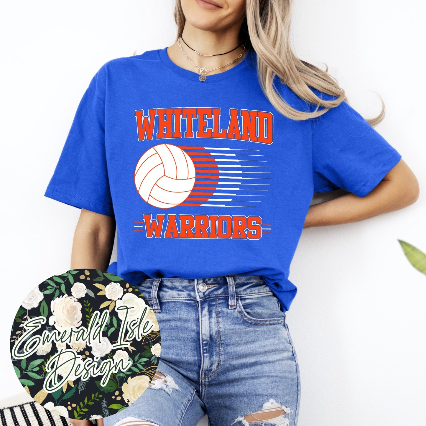 Whiteland Warriors Volleyball Stripes Design
