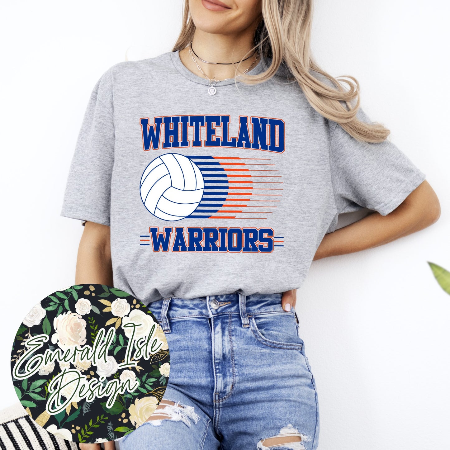 Whiteland Warriors Volleyball Stripes Design