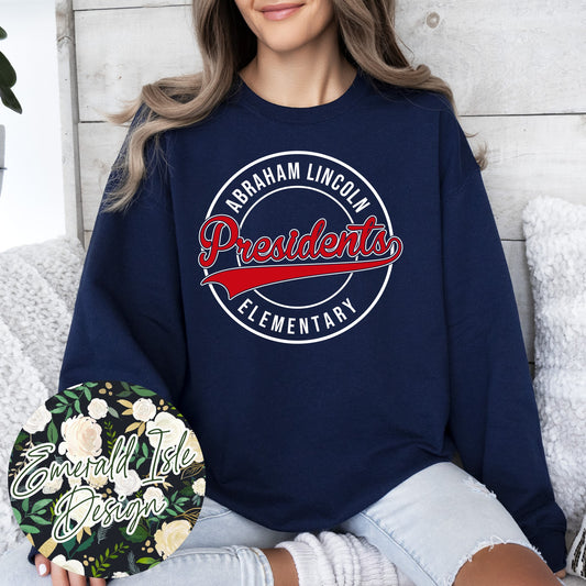 Abraham Lincoln Elementary Metallic Puff Circle Design