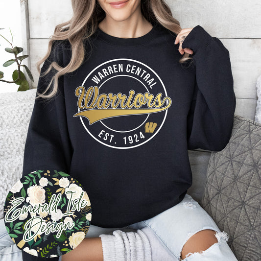Warren Central Warriors Metallic Puff Circle Design