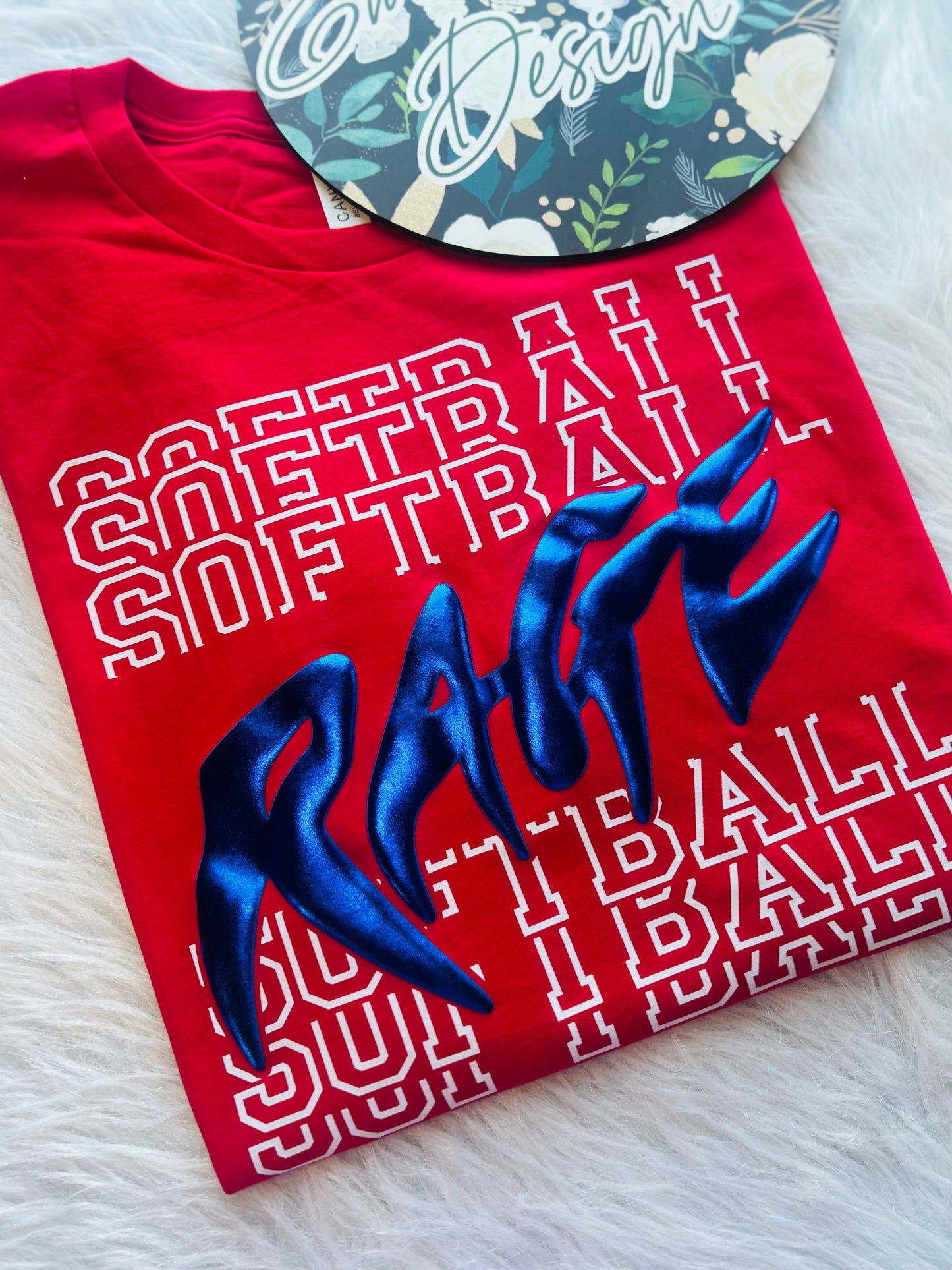 Rage Softball Repeat Metallic Puff Design